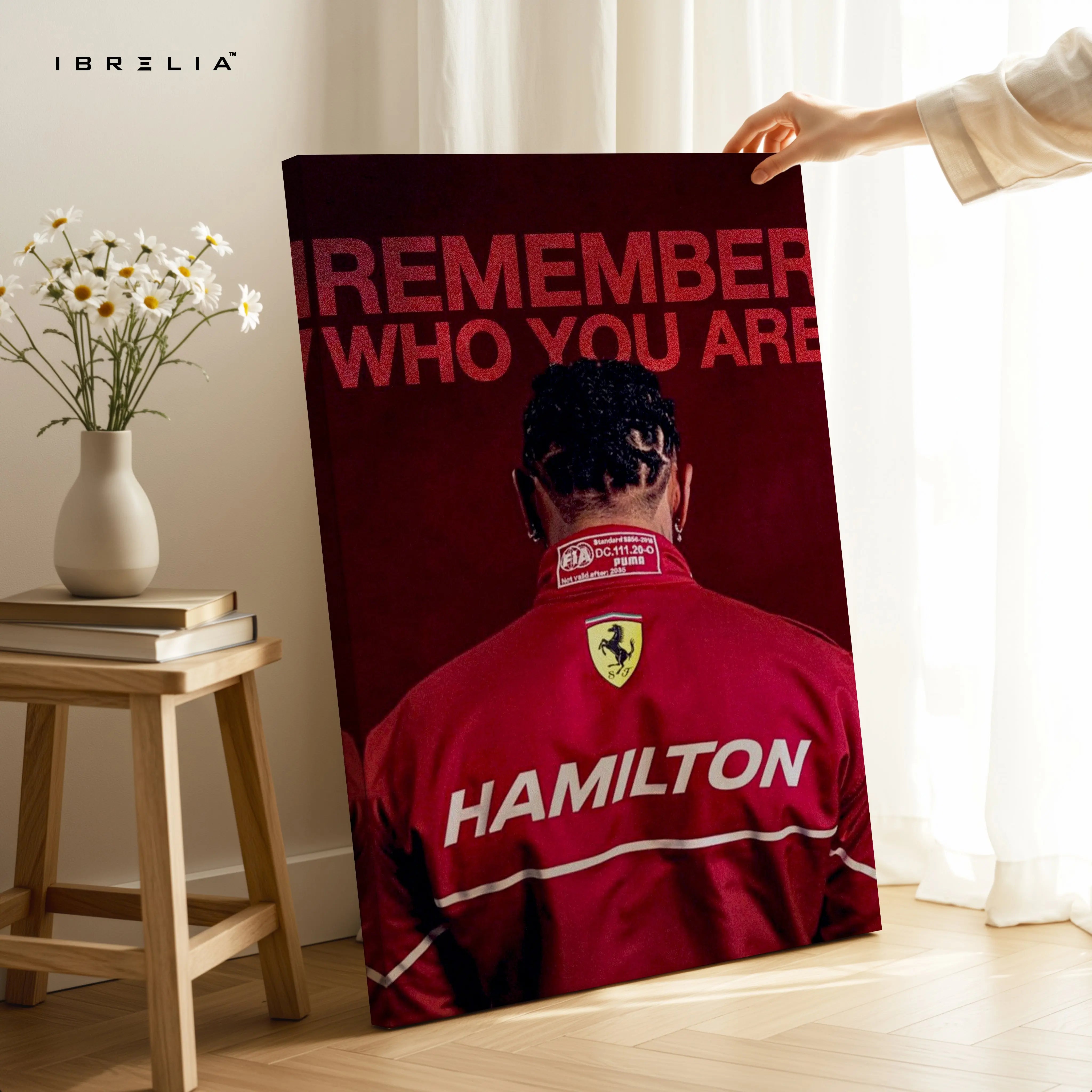 Hamilton Ferrari Legacy Wall Art – Formula 1 Motivation Canvas Frame | Racing Quote Poster Pakistan | IBRELIA™ IBRELIA