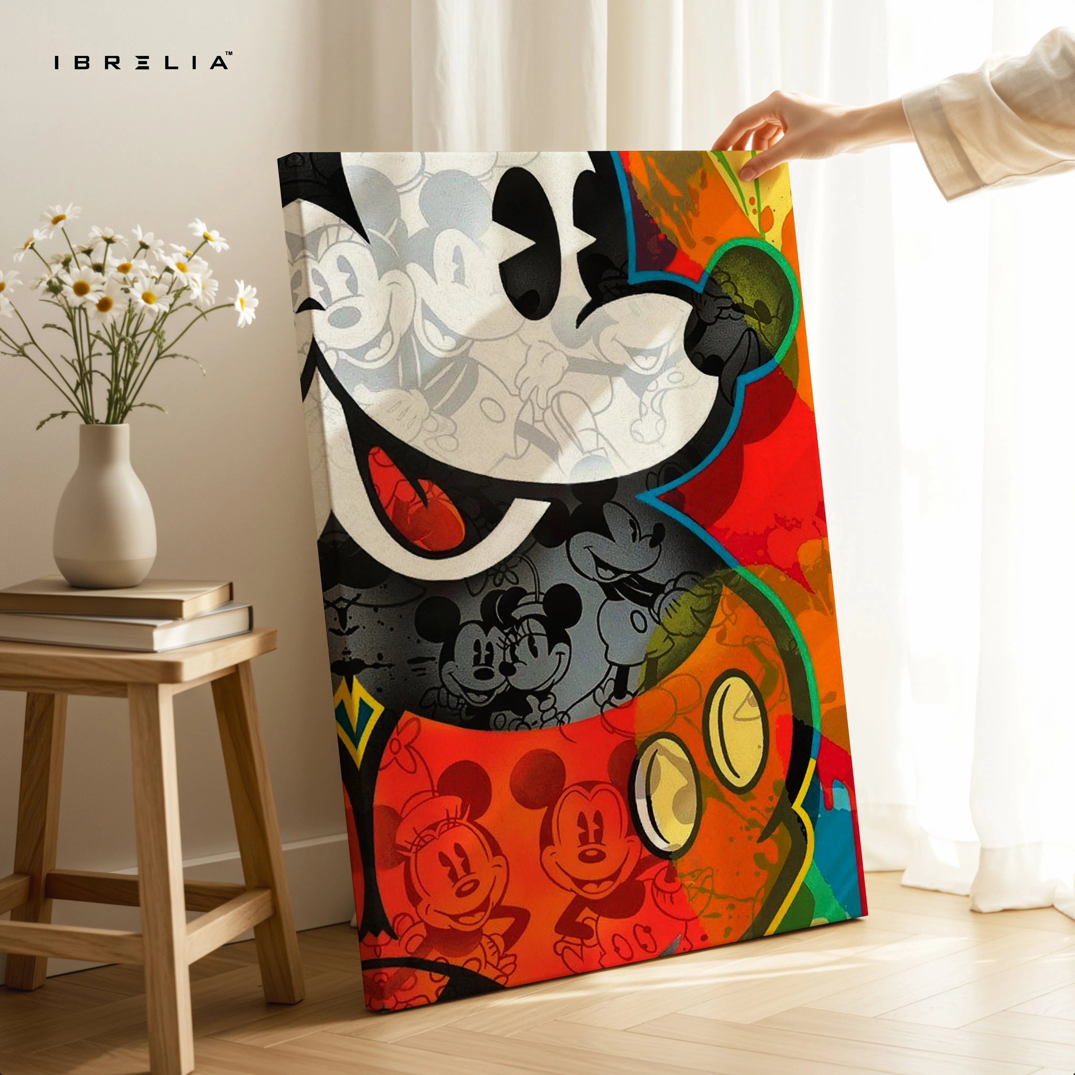 Graffiti Street Art, pintura en lienzo de Mickey Mouse, póster Pop de Disney y Cuadros impros, imágen artísticas de pared para decoración de sala de tar / Decoración para el hogar