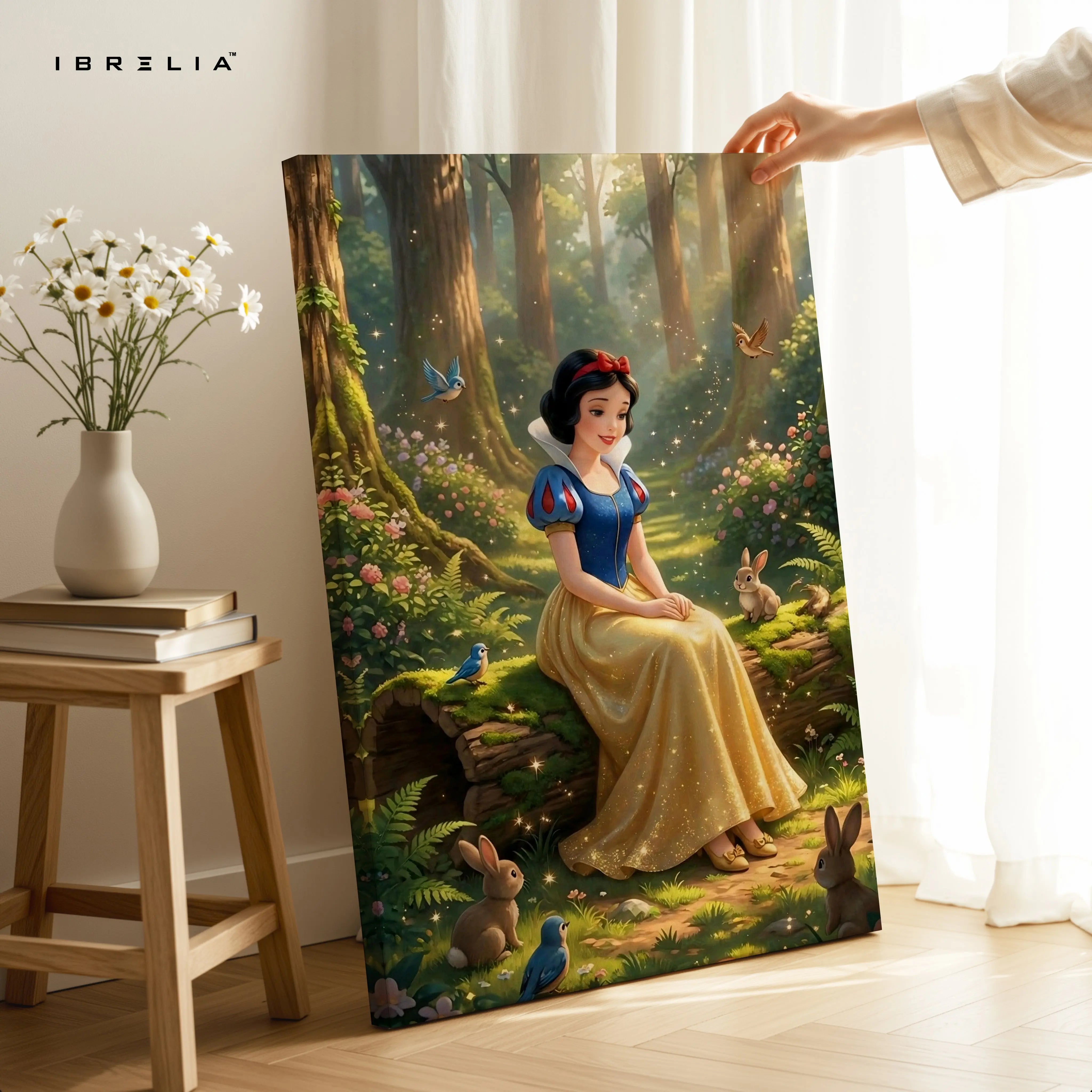 Snow White Enchanted Forest Wall Art – Fairy Tale Princess Canvas Frame | Magical Nature Decor Pakistan | IBRELIA™ IBRELIA