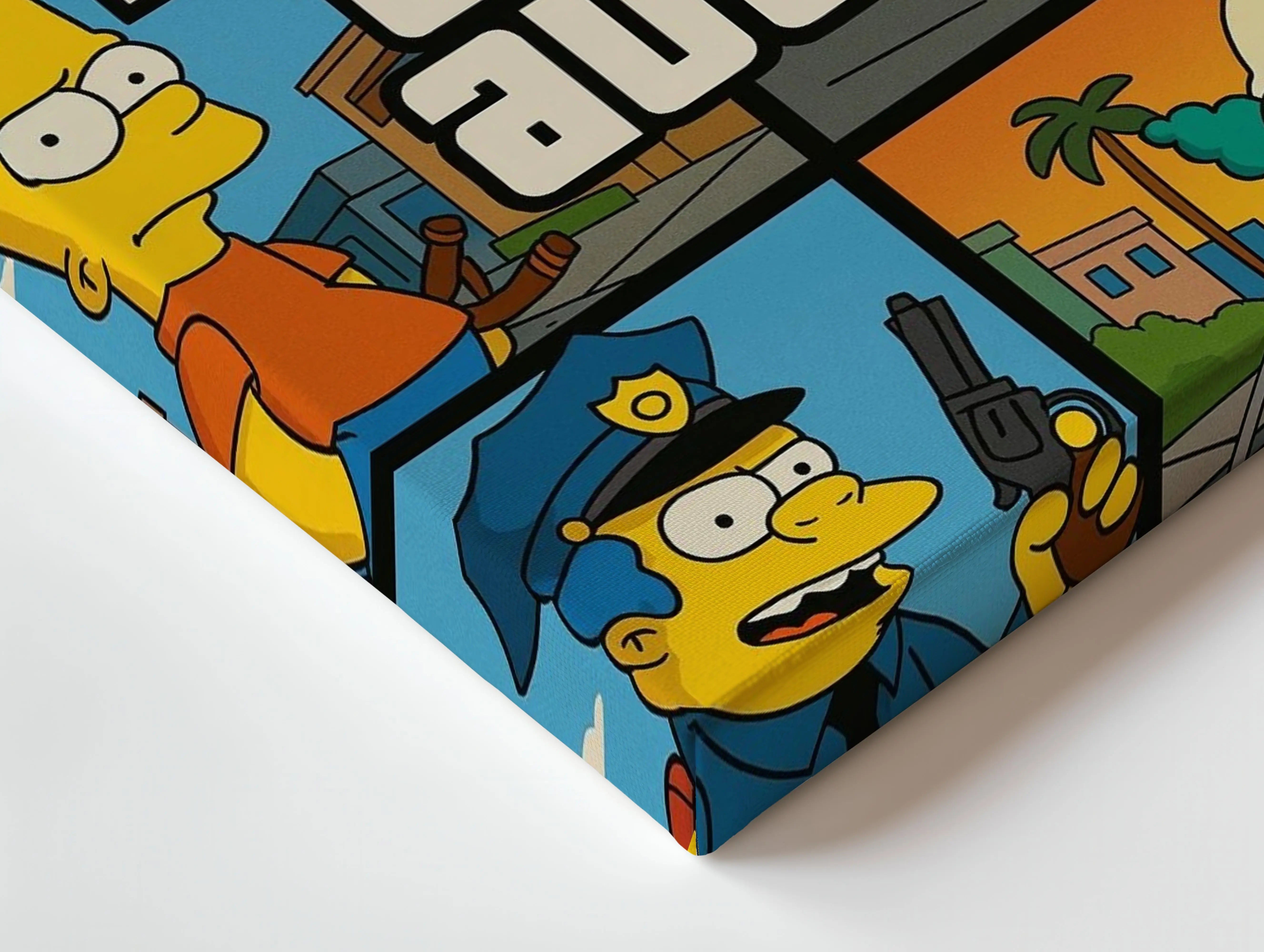 Grand Theft Springfield Pop Art – 4K Ultra Wrap Frame Wall Art in Pakistan | IBRELIA™ IBRELIA