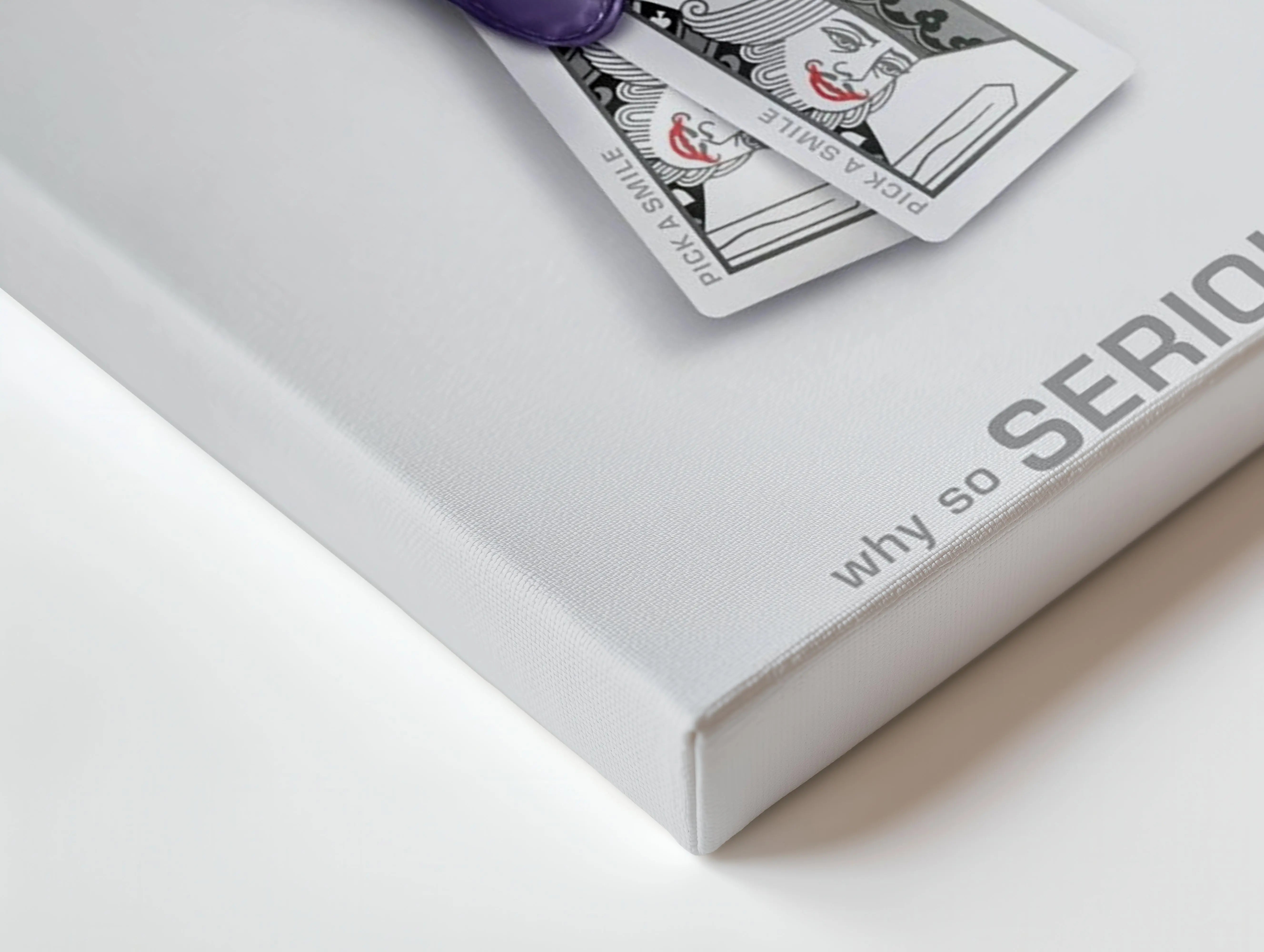 Why So Serious Joker Inspired Wall Art – Minimal Playing Card Canvas Frame | Dark Aesthetic Poster Pakistan | IBRELIA™ IBRELIA