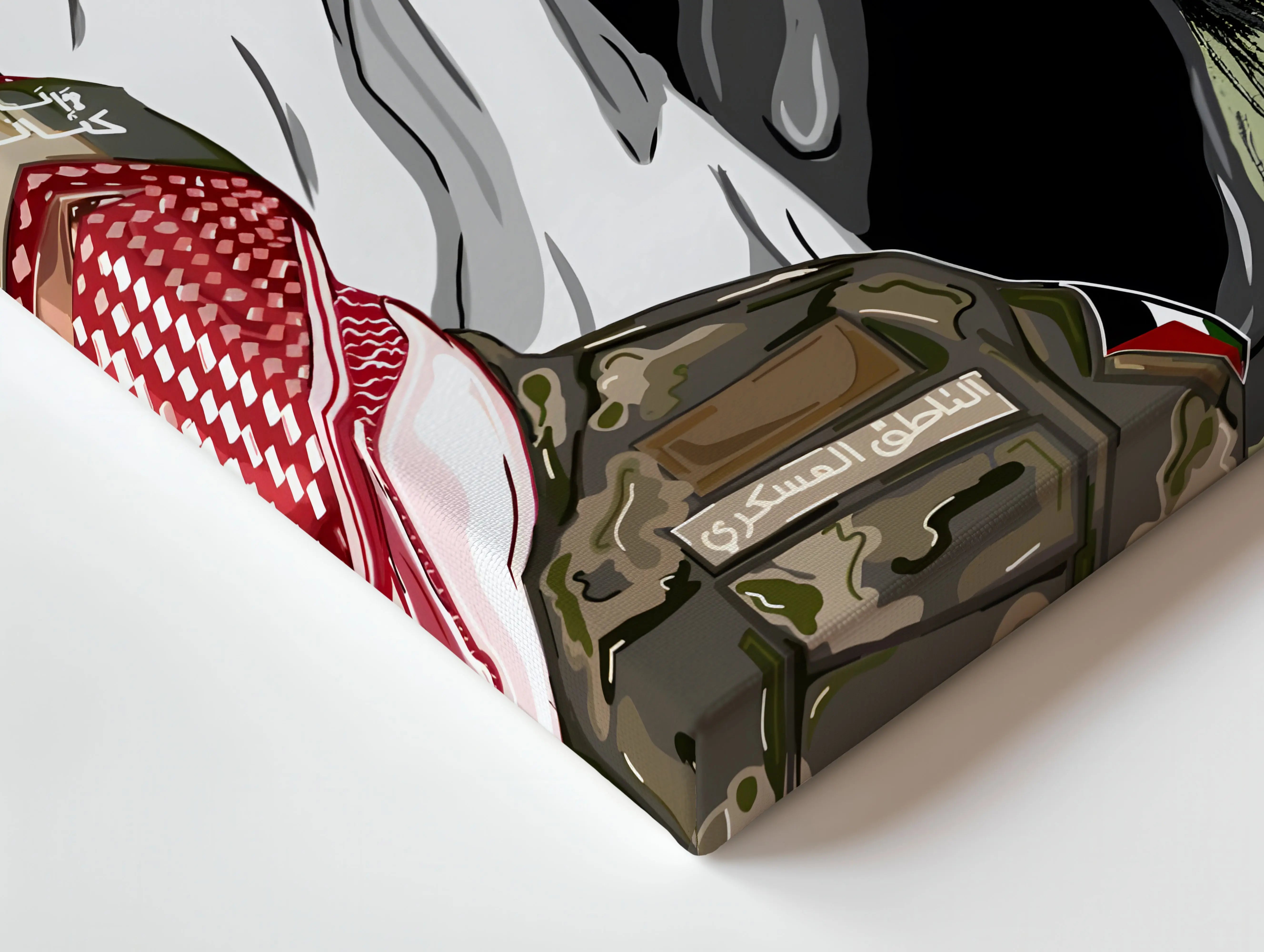 Palestine Resistance Art – Keffiyeh Soldier Graphic | 4K Ultra Wrap Frame Wall Art in Pakistan | IBRELIA™ IBRELIA