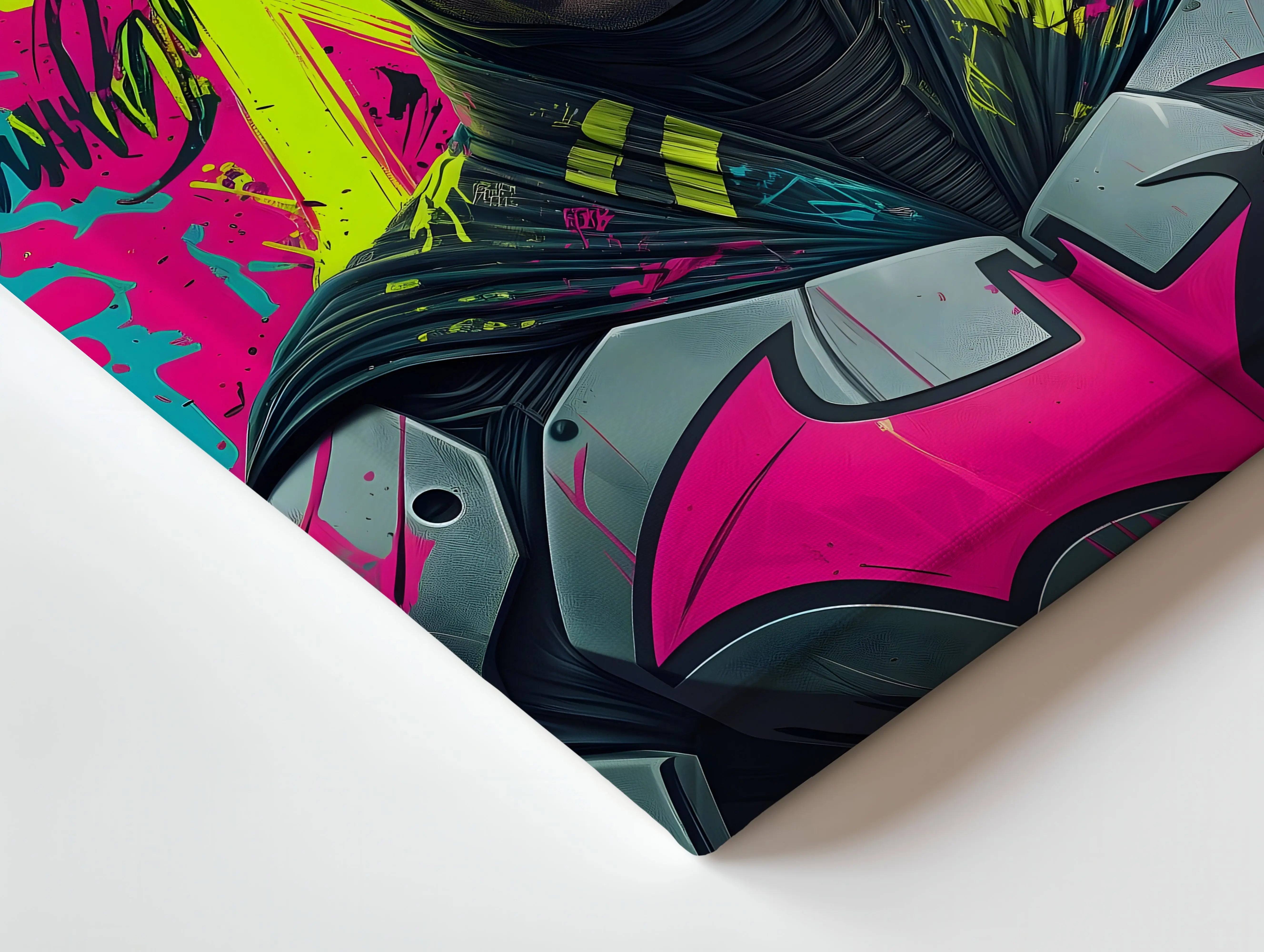 Batman Graffiti Neon Pop Art – 4K Ultra Wrap Frame Wall Art in Pakistan | IBRELIA™ IBRELIA