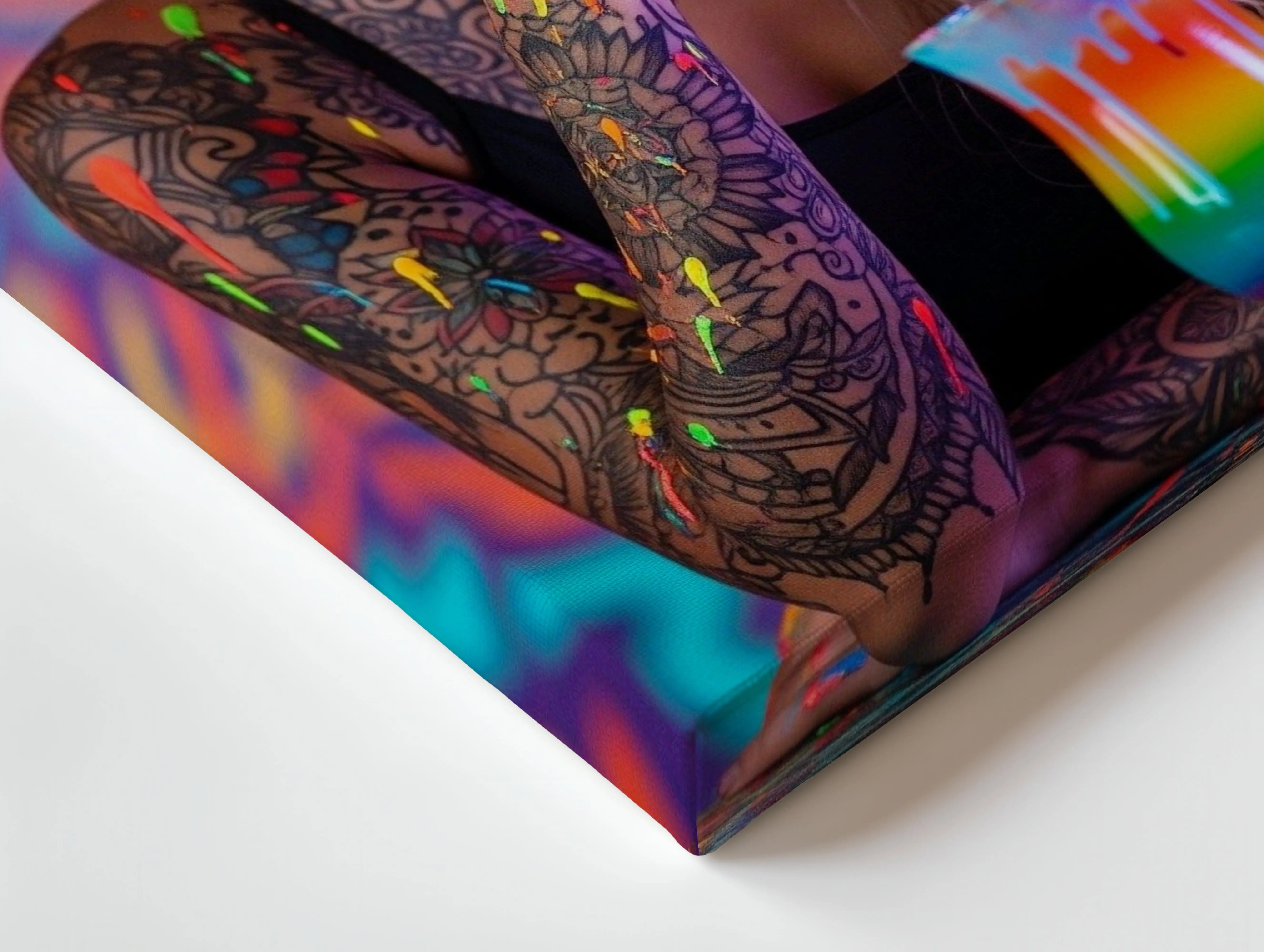 Neon Pop Street Girl Art – 4K Ultra Wrap Frame Wall Art in Pakistan | IBRELIA™ IBRELIA