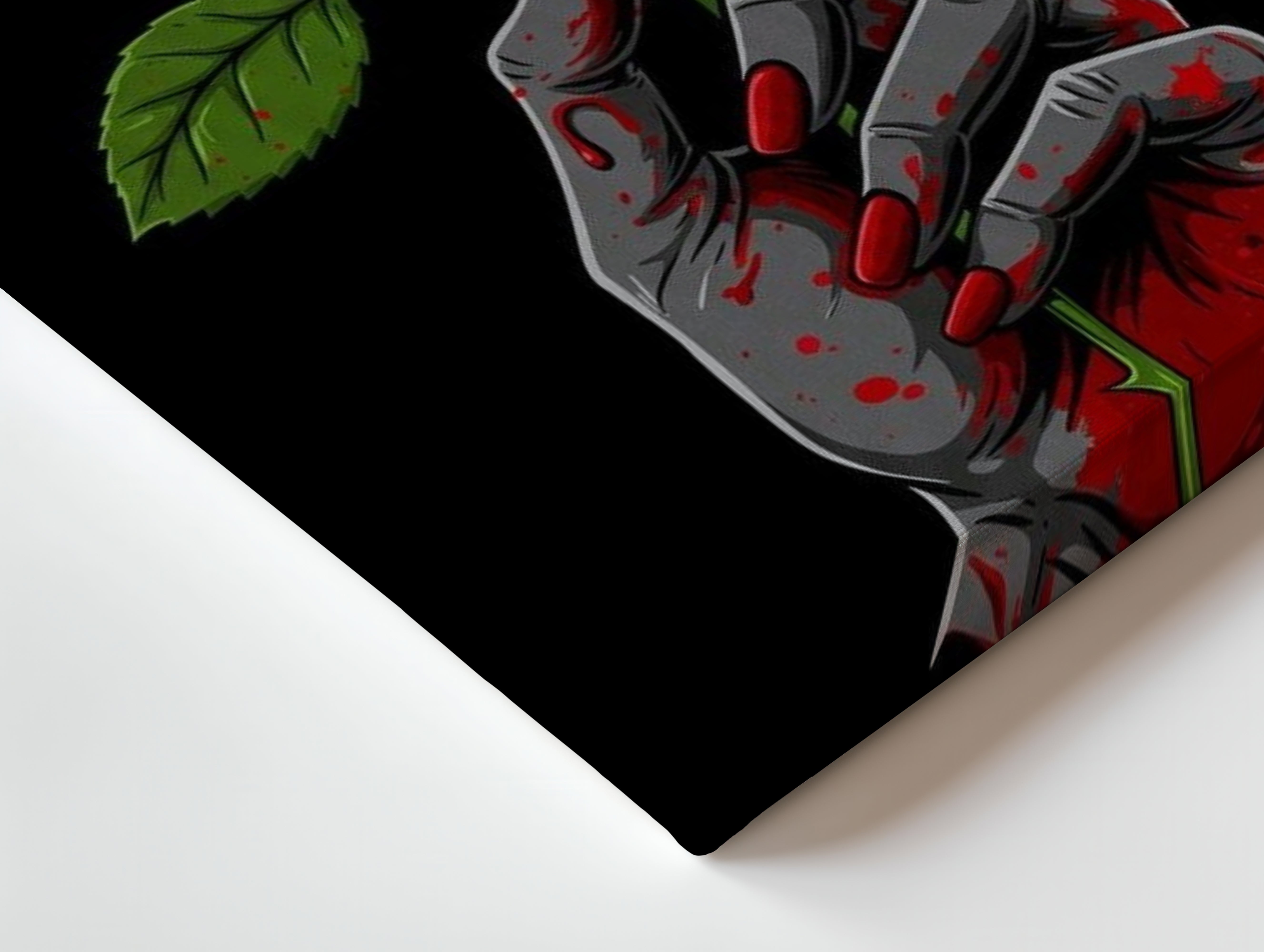 Crimson Bloom Hand – Dark Symbolic Rose Art | 4K Ultra Wrap Frame Wall Art in Pakistan | IBRELIA™
