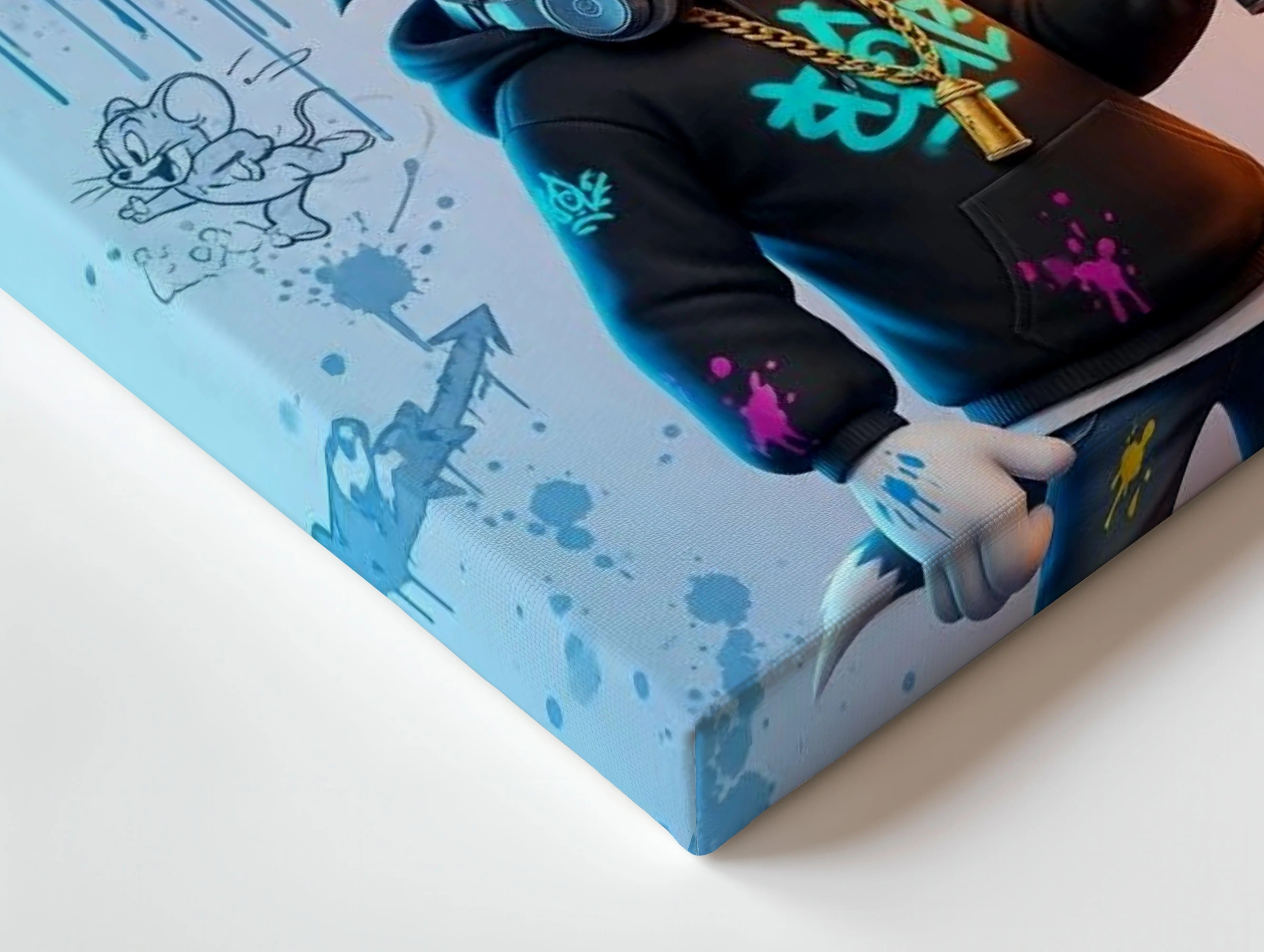 Tom Graffiti Street Art – Urban Cartoon 4K Ultra Wrap Frame Wall Art in Pakistan | IBRELIA™ IBRELIA