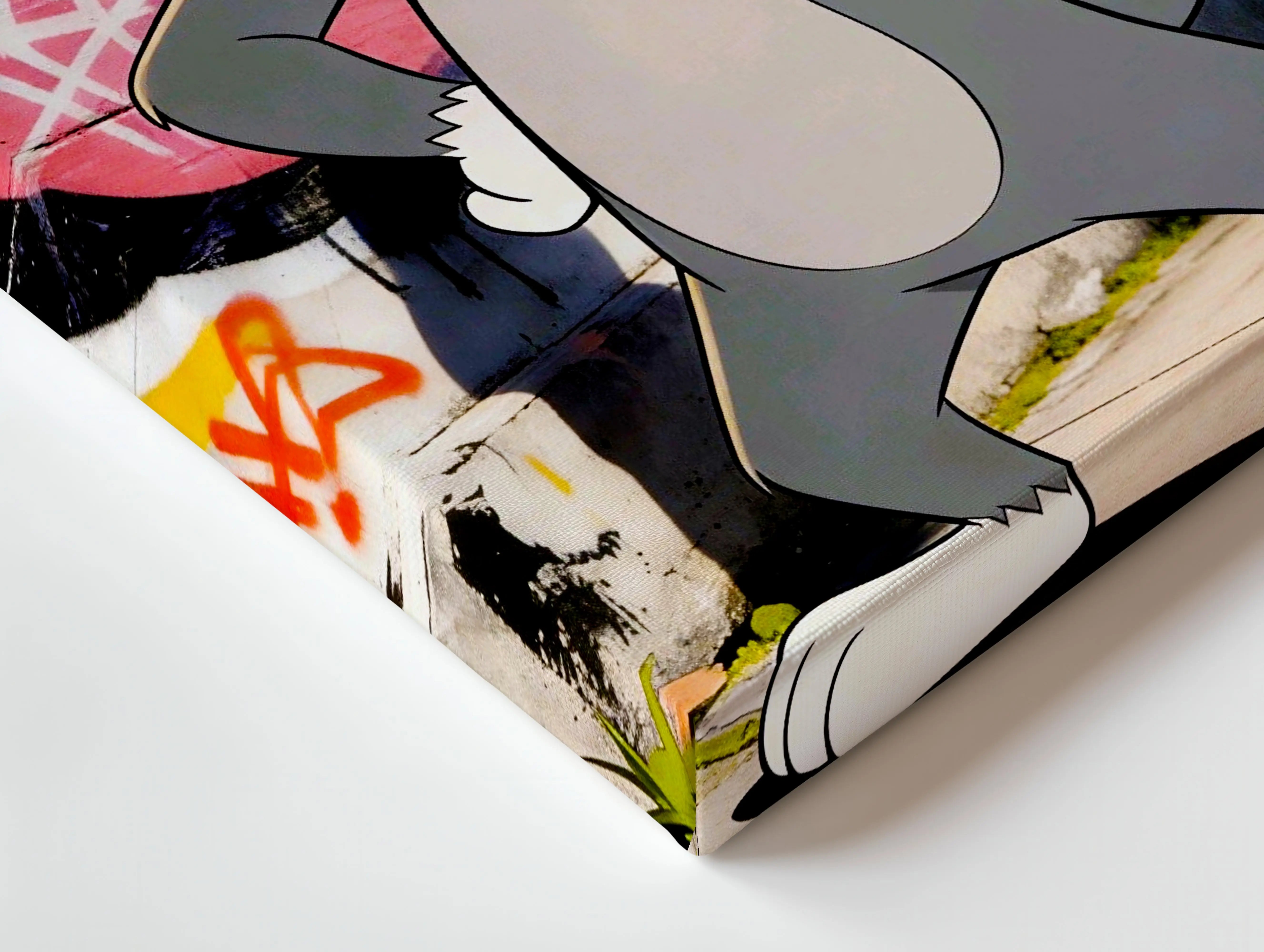 Tom & Jerry Street Art Wall Art – Cartoon Graffiti Canvas Frame | Classic Cartoon Poster Pakistan | IBRELIA™ IBRELIA