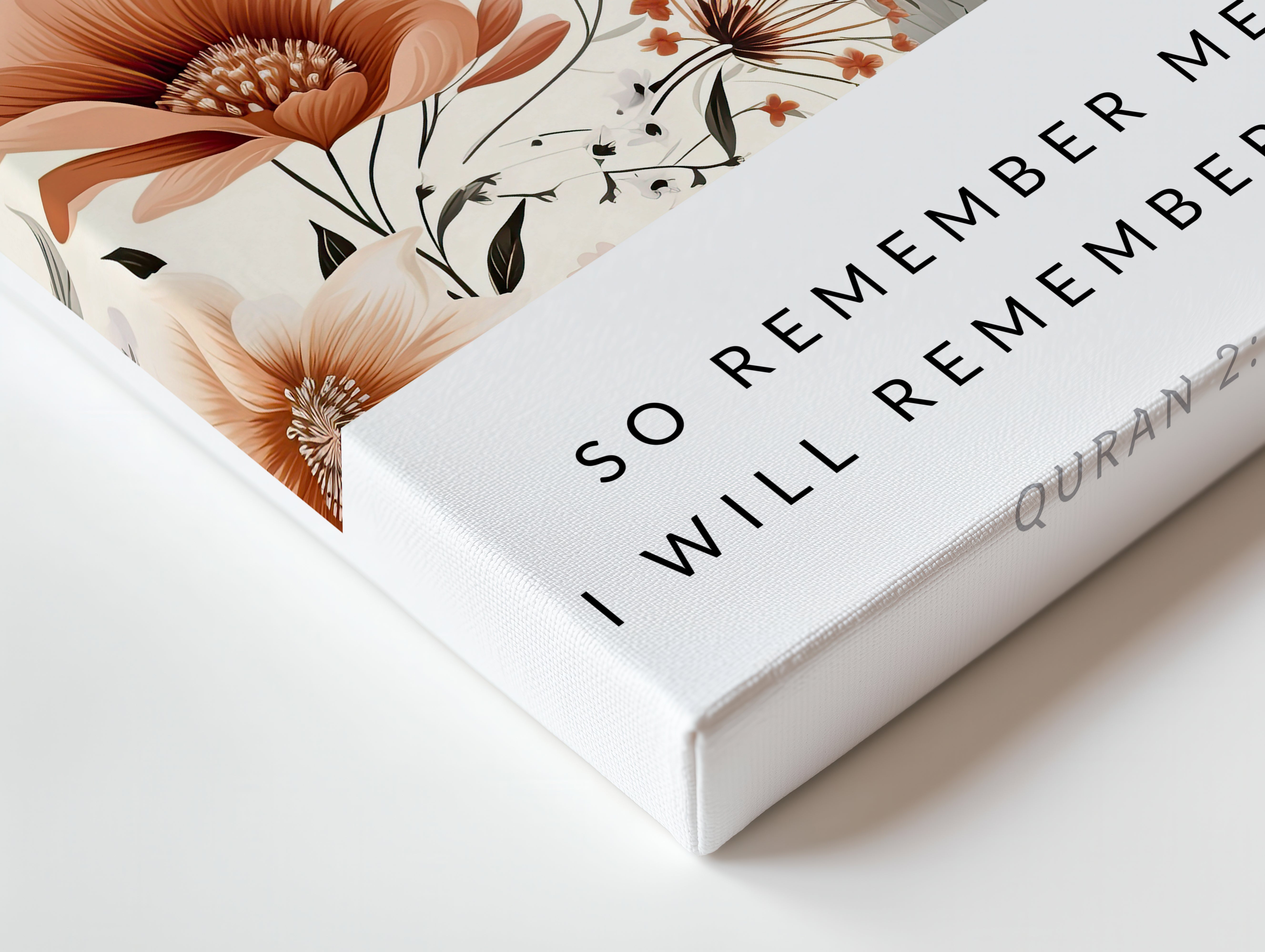 So Remember Me Islamic Wall Art – Quran 2:152 Floral Botanical Design | 4K Ultra Wrap Frame Wall Art in Pakistan | IBRELIA™