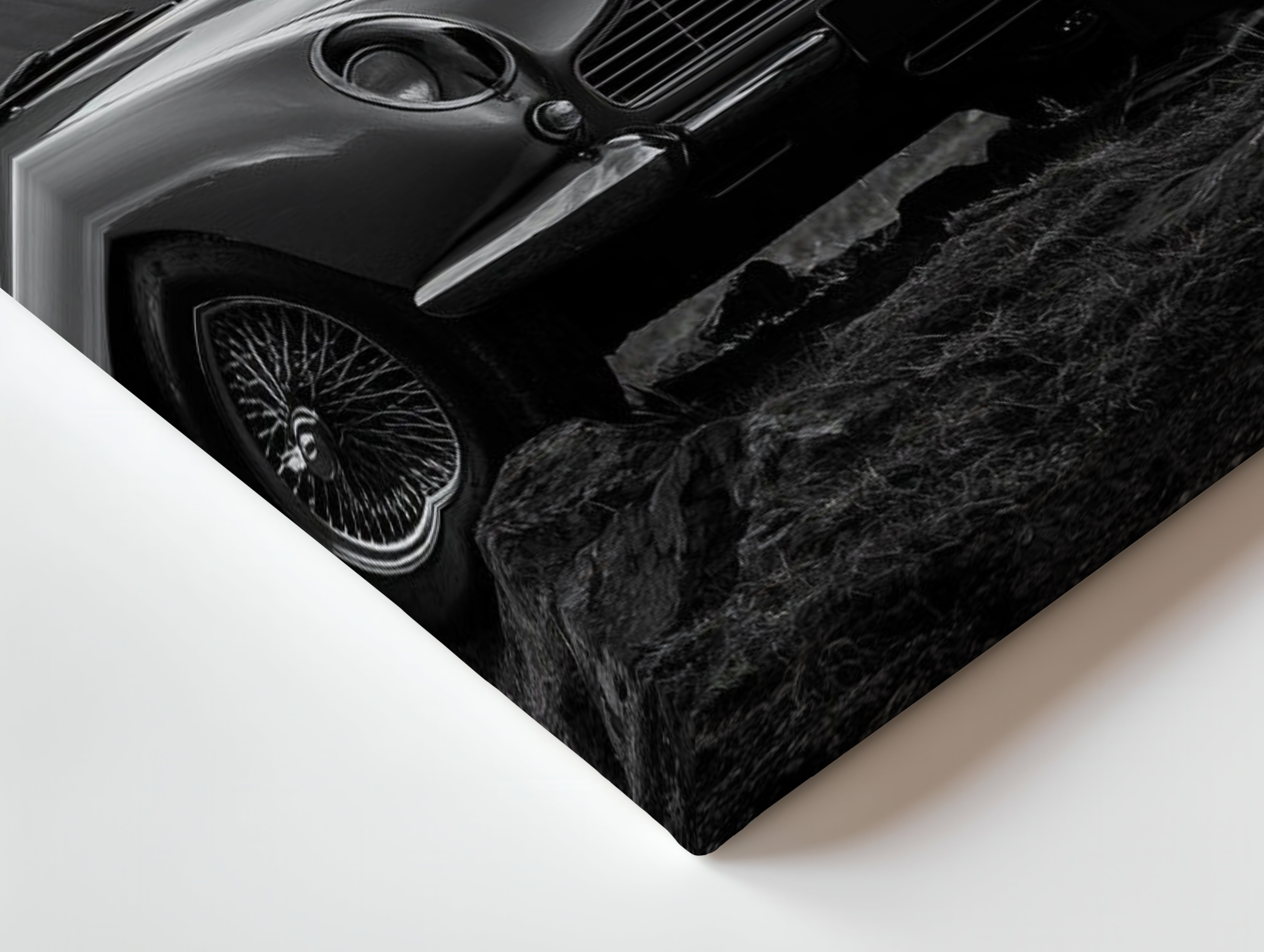 Classic Gentleman Noir with Vintage Sports Car – 4K Ultra Wrap Frame Wall Art in Pakistan | IBRELIA™