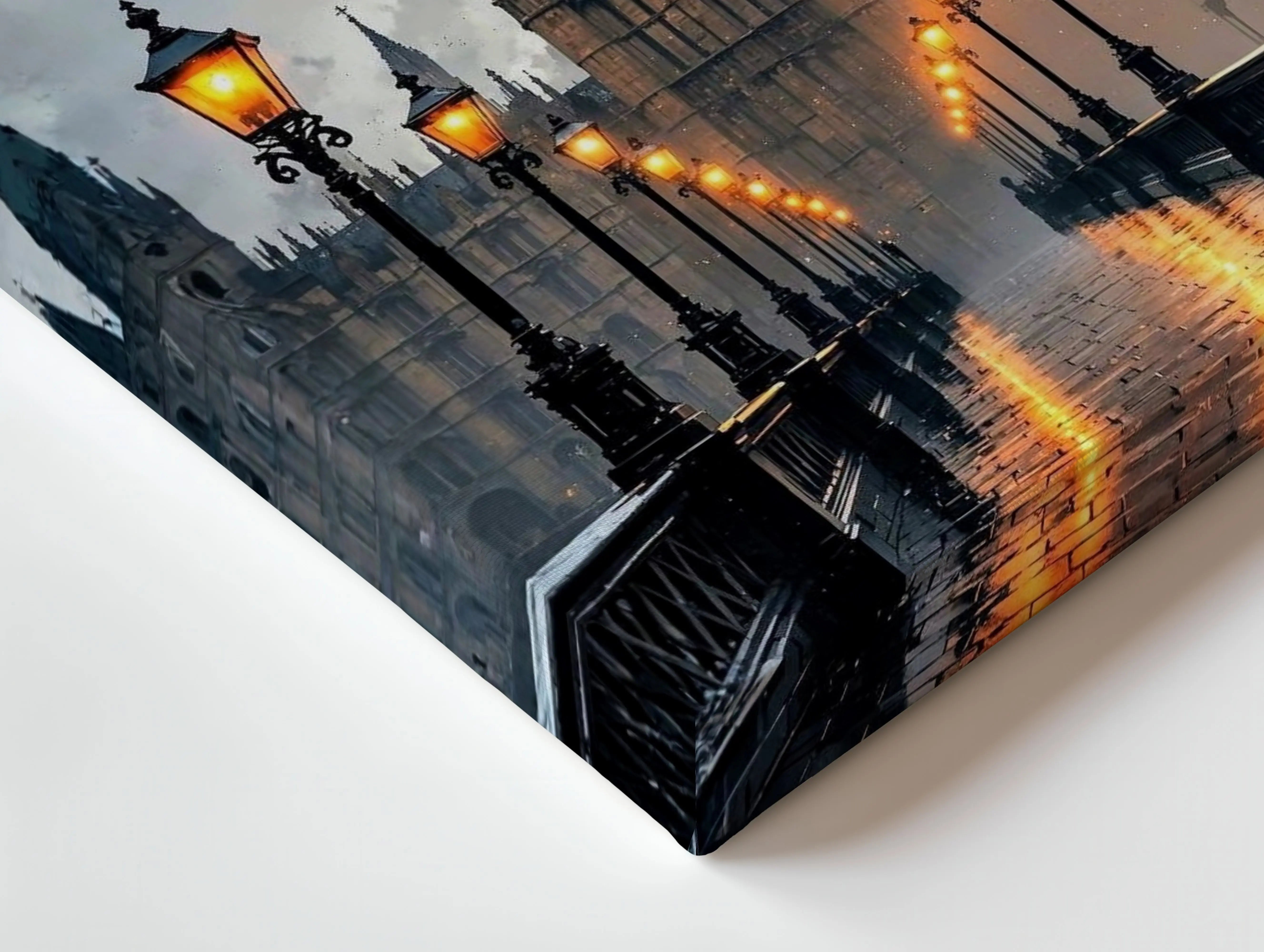 Big Ben Noir Art – Dark Cinematic London Cityscape Wall Art | 4K Ultra Wrap Frame Wall Art in Pakistan | IBRELIA™ IBRELIA