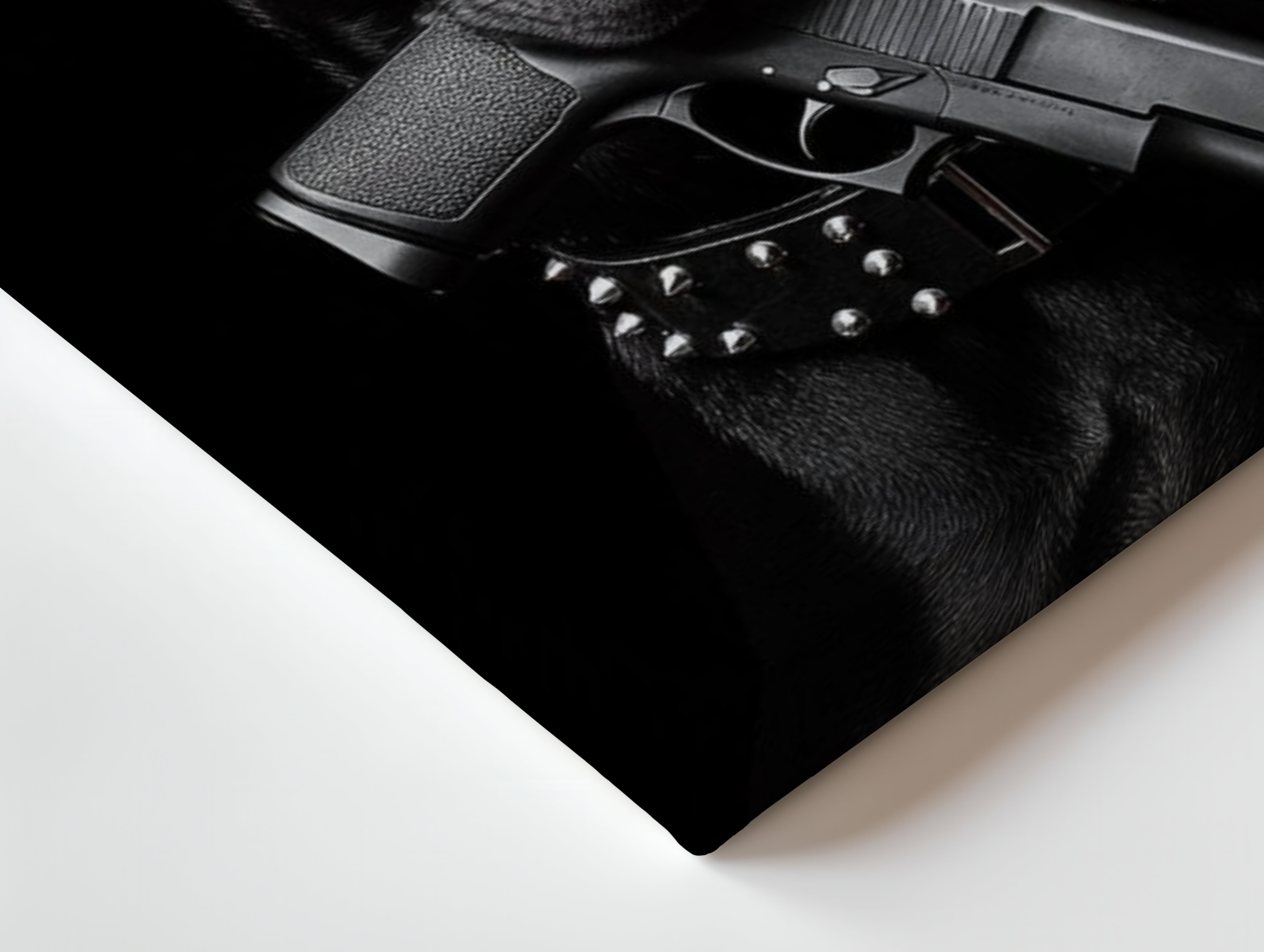 Midnight Guardian – Dark Canine Portrait 4K Ultra Wrap Frame Wall Art in Pakistan | IBRELIA™