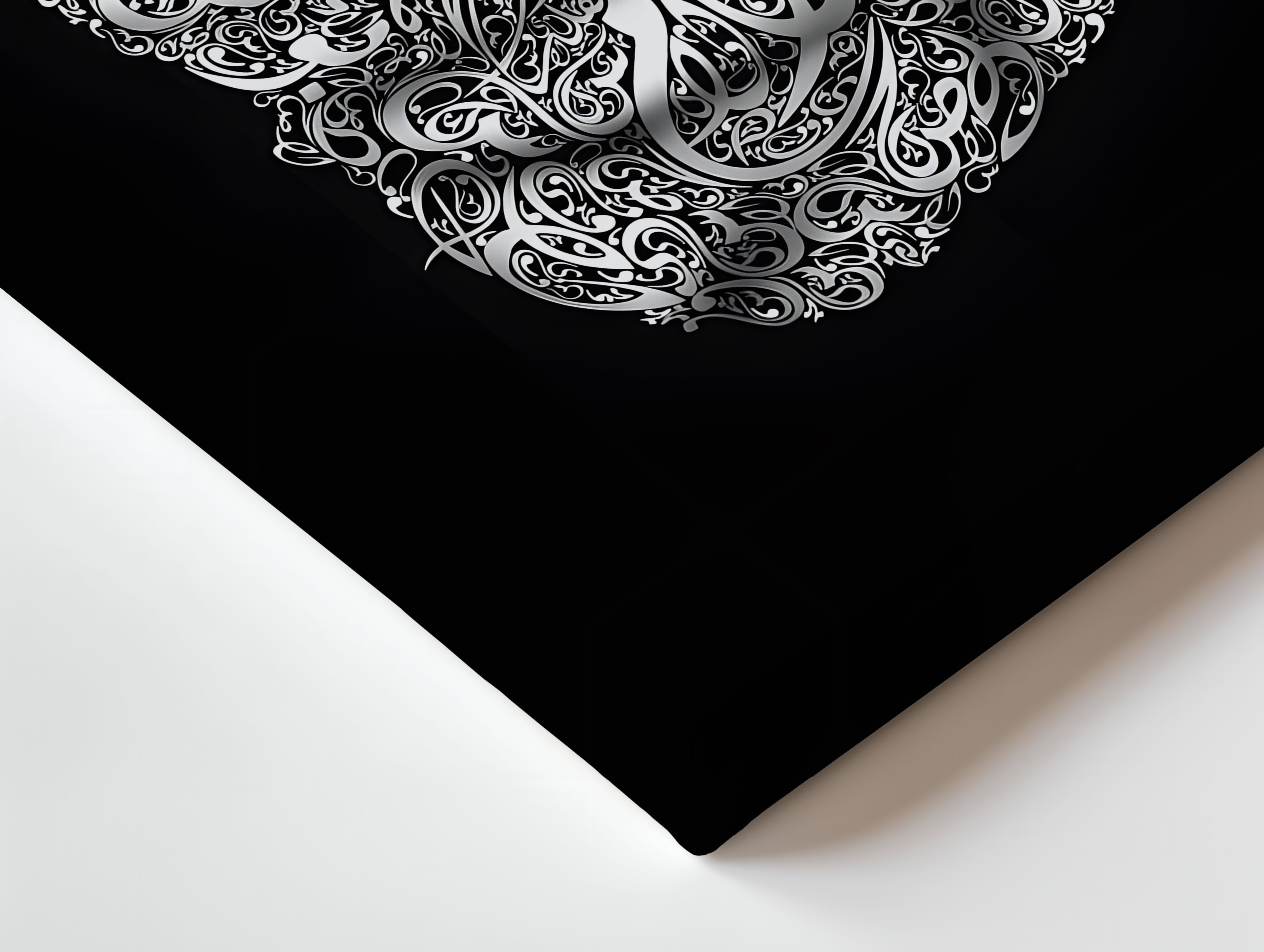 Arabic Calligraphy Keffiyeh Portrait – Islamic Typography Art | 4K Ultra Wrap Frame Wall Art in Pakistan | IBRELIA™