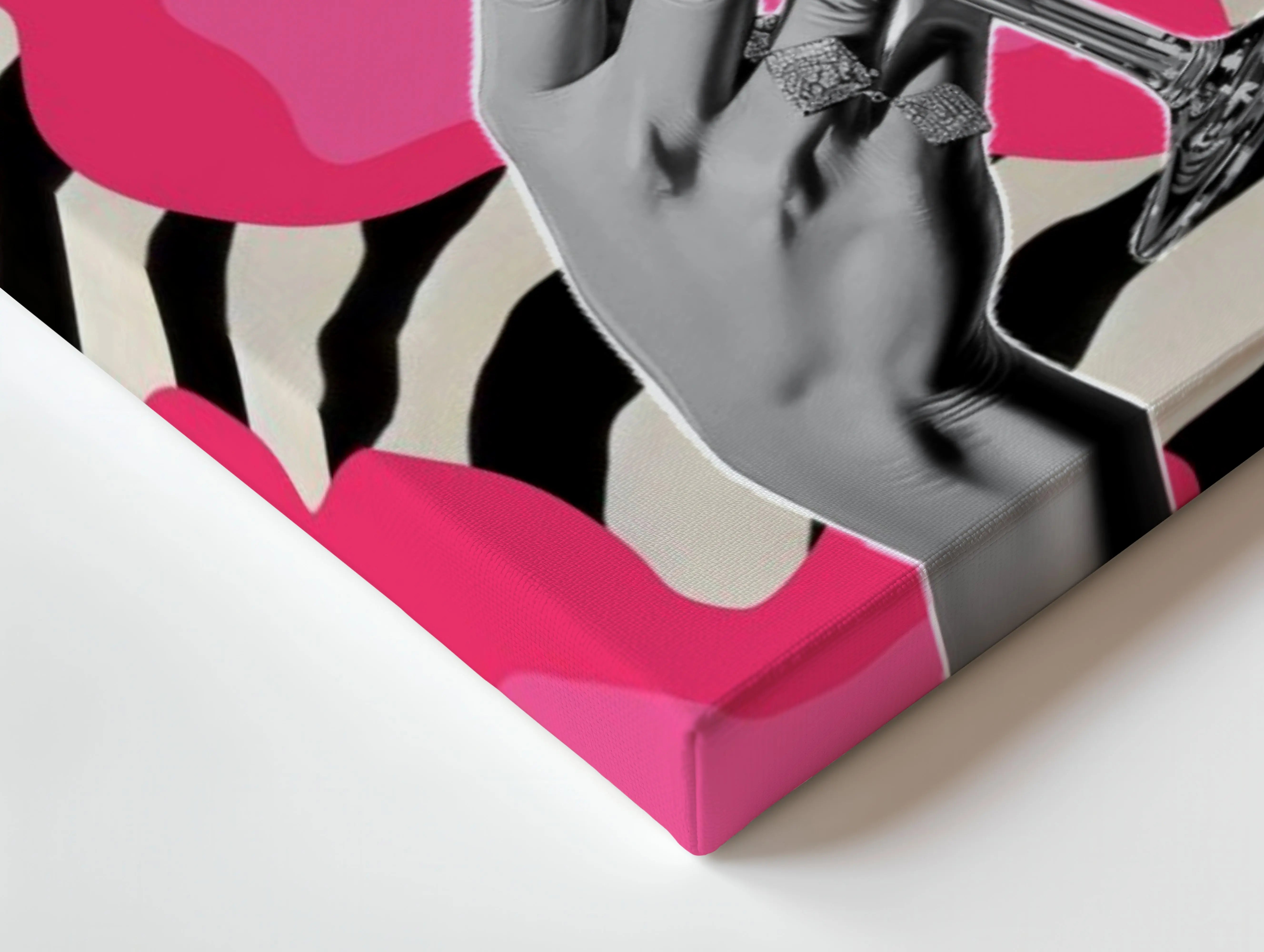 Pink Zebra Wine Glam Art – 4K Ultra Wrap Frame Wall Art in Pakistan | IBRELIA™ IBRELIA