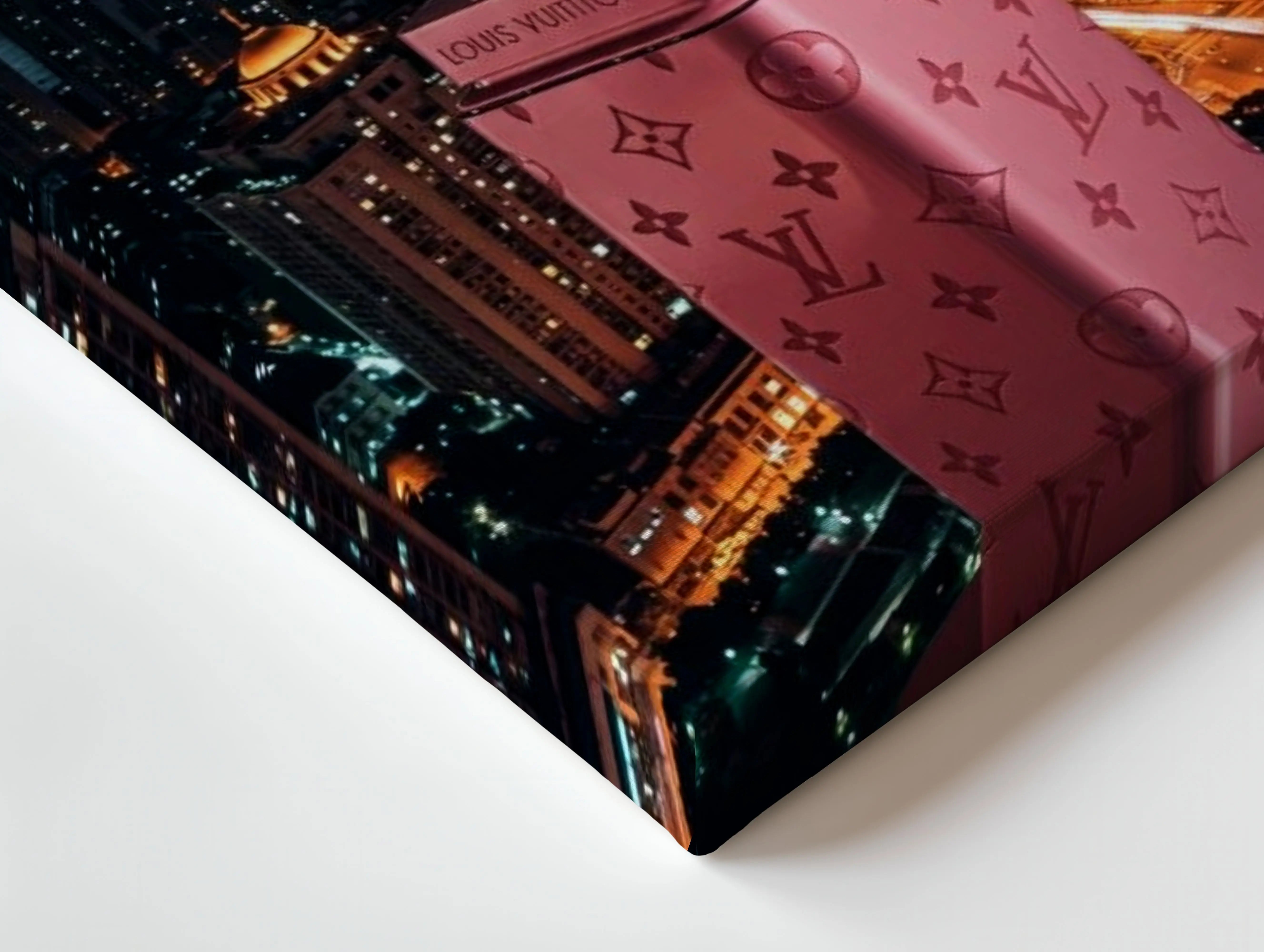 Louis Vuitton Lipstick Skyline Glam Art – 4K Ultra Wrap Frame Wall Art in Pakistan | IBRELIA™ IBRELIA