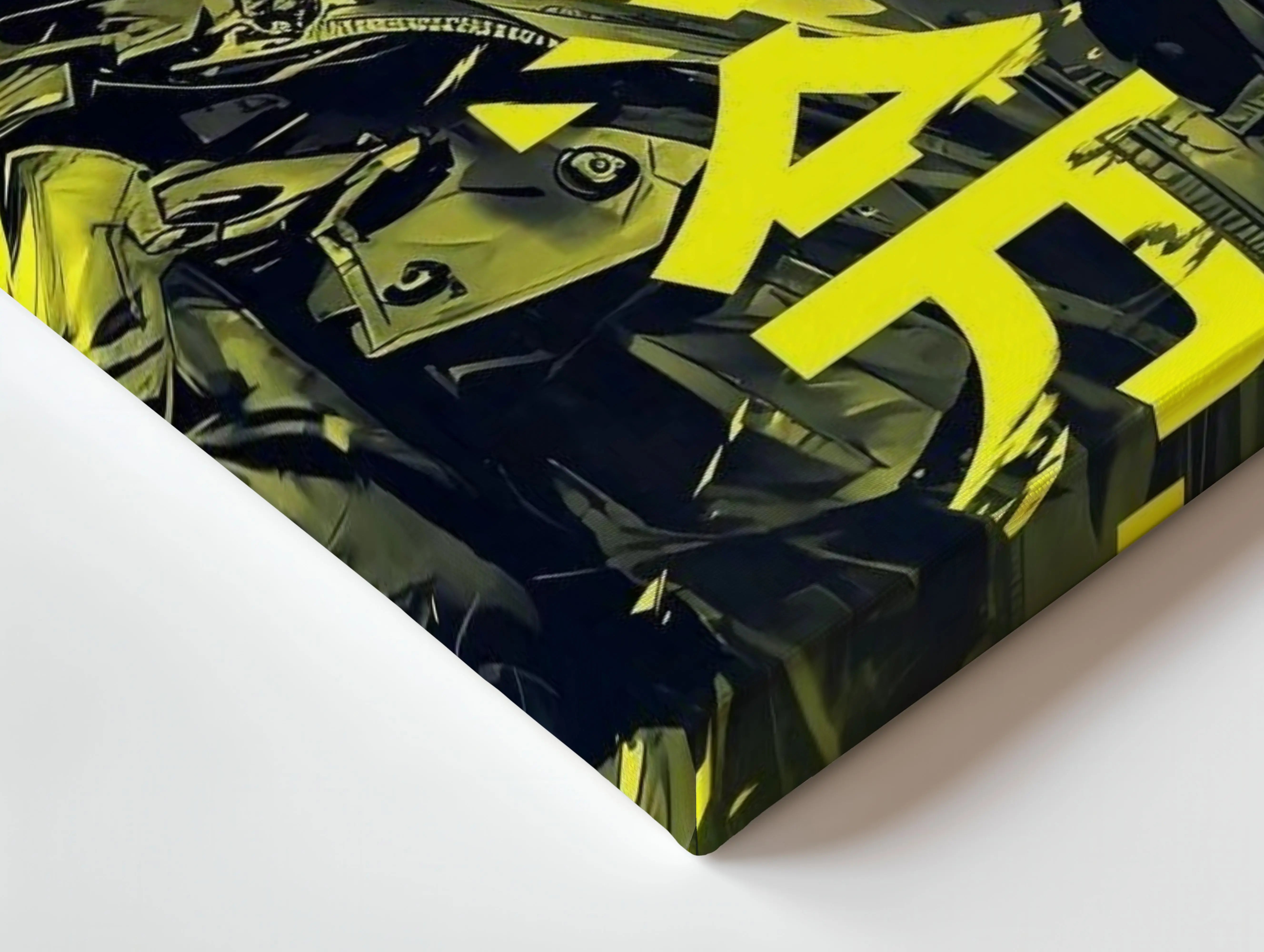 Cyberpunk Jason Mask Art – Neon Horror 4K Ultra Wrap Frame Wall Art in Pakistan | IBRELIA™ IBRELIA