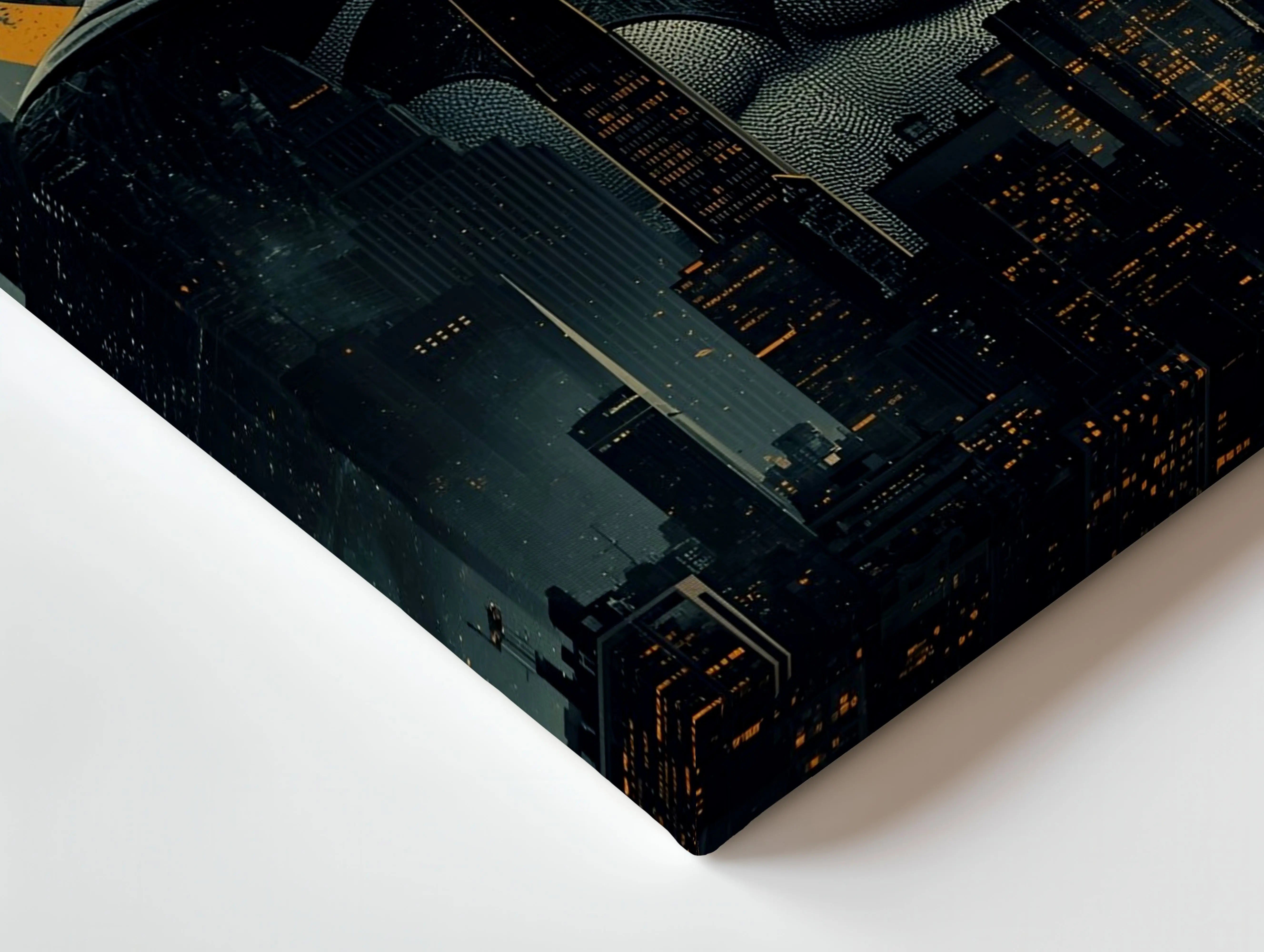 Dark Knight Vigilante – Gotham Noir Superhero Wall Art | 4K Ultra Wrap Frame Wall Art in Pakistan | IBRELIA™ IBRELIA
