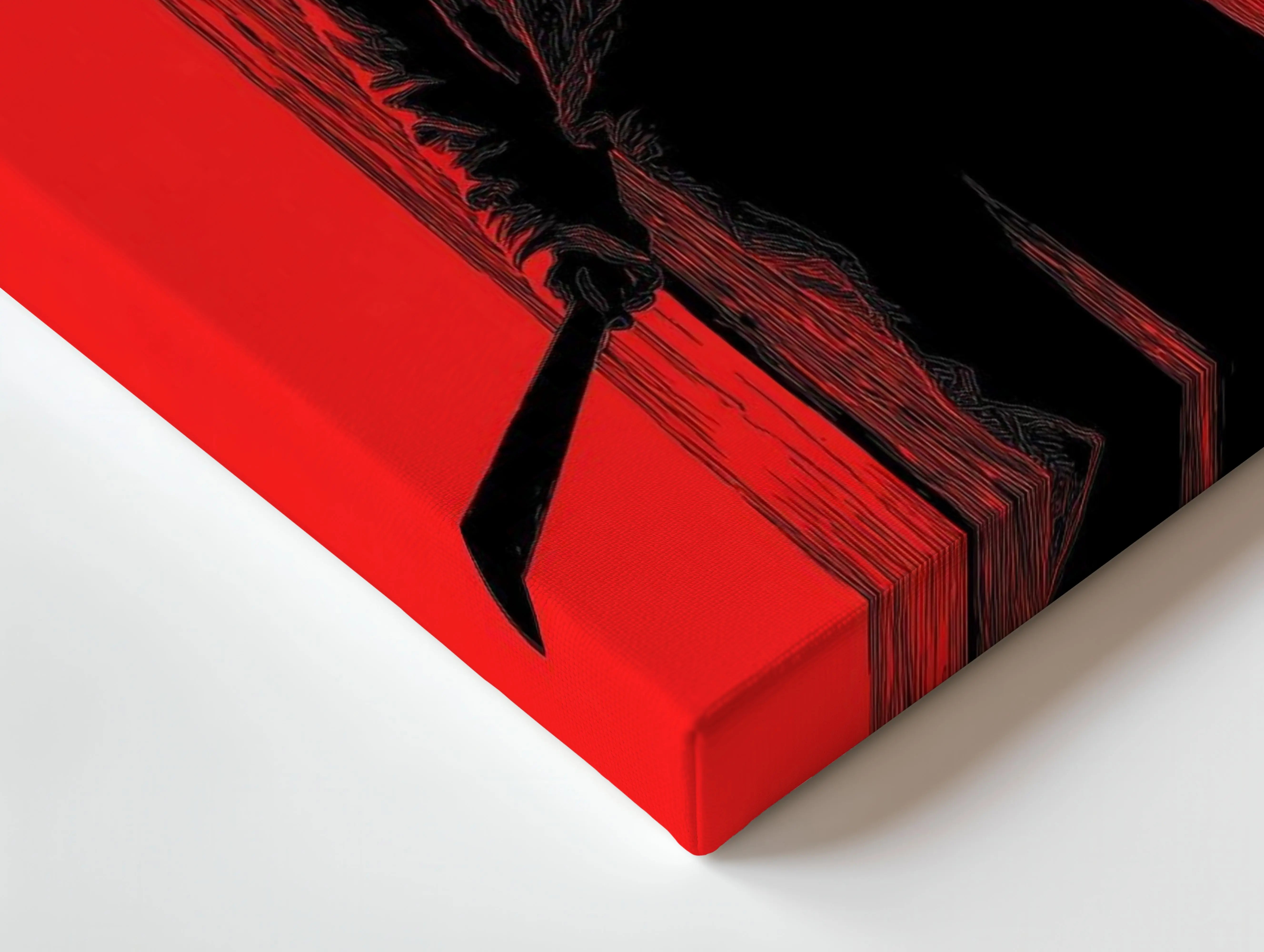 Crimson Threshold – Dark Psychological Noir Art | 4K Ultra Wrap Frame Wall Art in Pakistan | IBRELIA™ IBRELIA