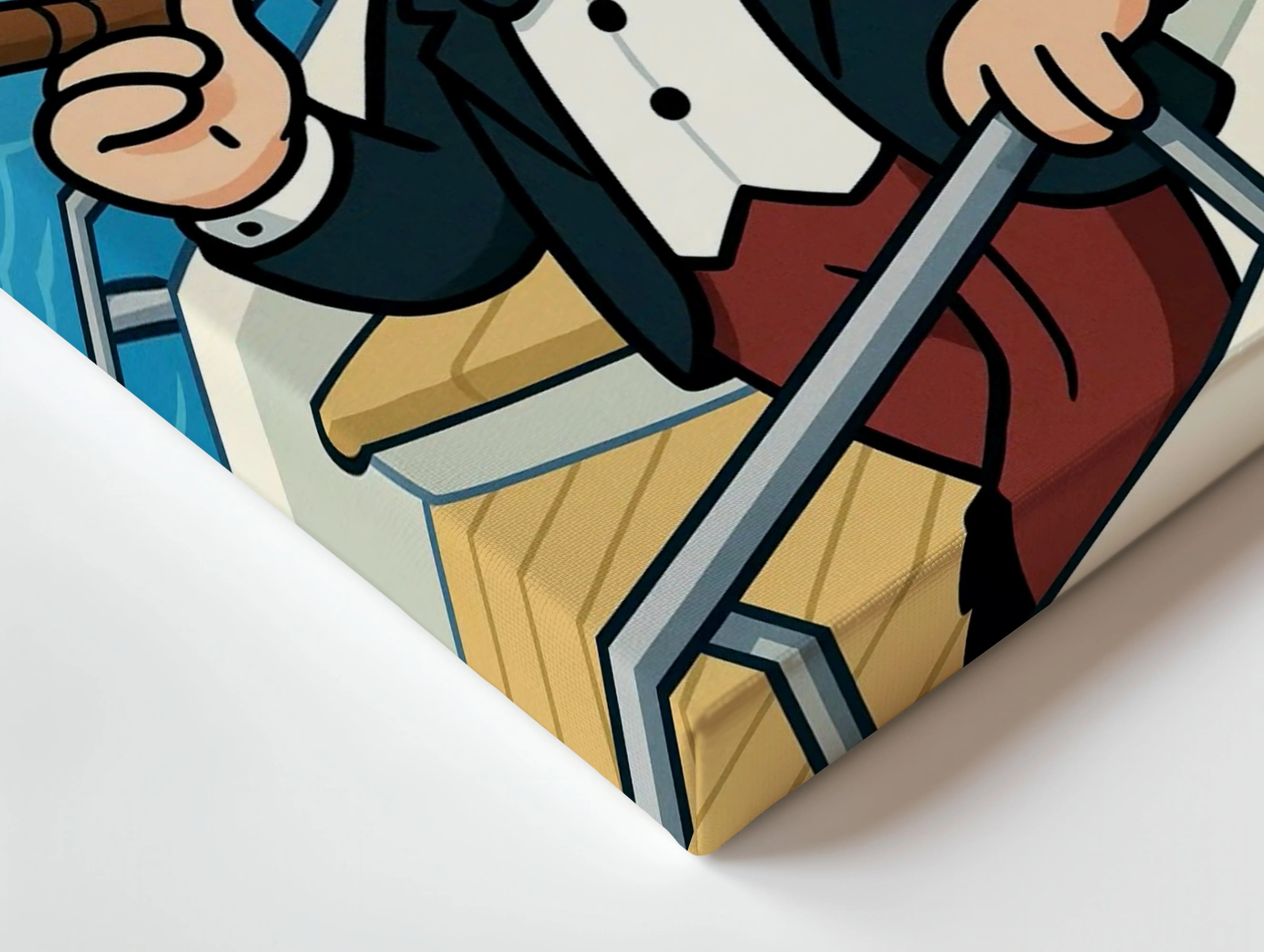 Classic Gentleman Voyage – Cartoon Tycoon Yacht Art | 4K Ultra Wrap Frame Wall Art in Pakistan | IBRELIA™ IBRELIA
