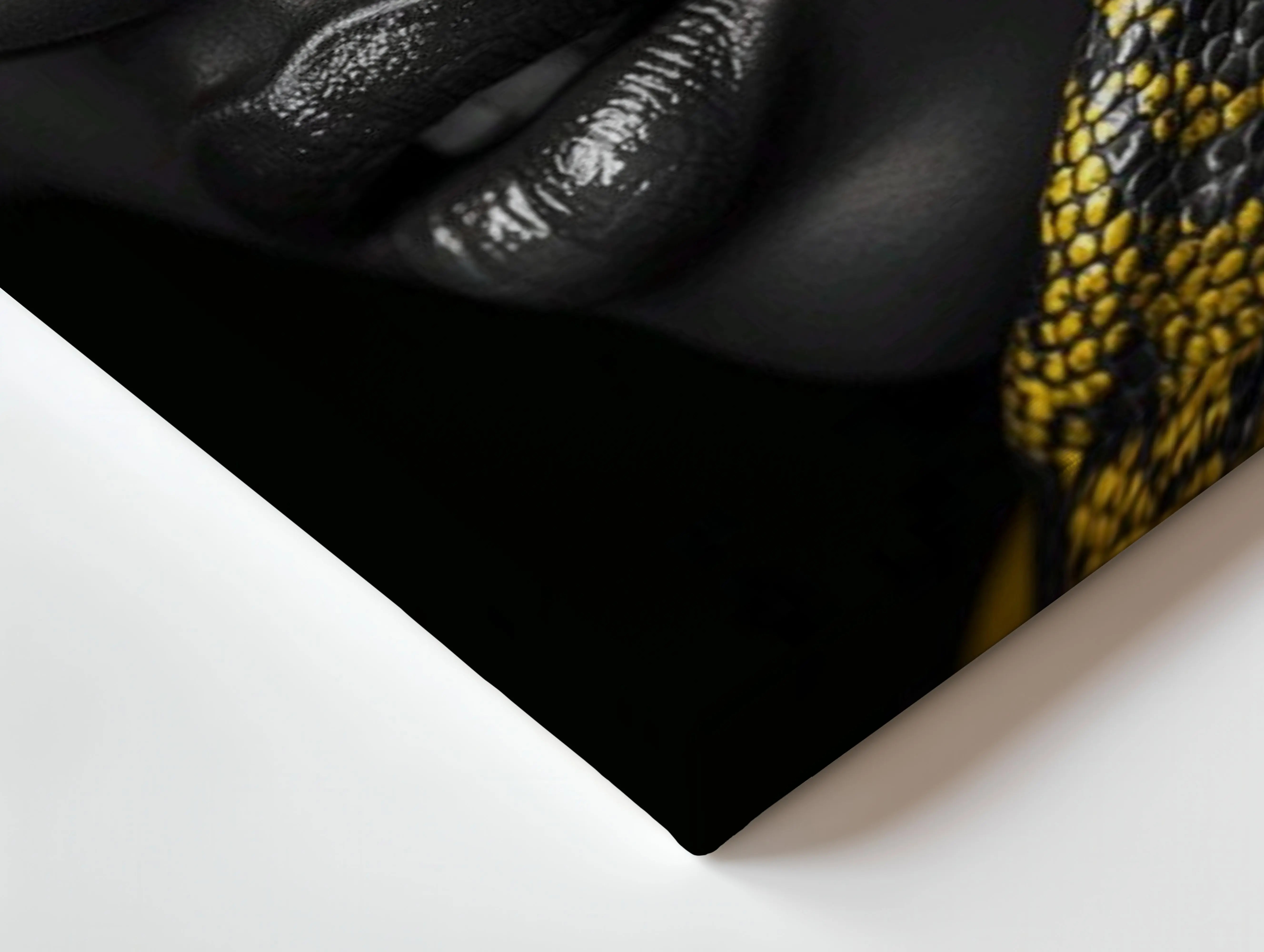 Golden Serpent Gaze Portrait – 4K Ultra Wrap Frame Wall Art in Pakistan | IBRELIA™ IBRELIA