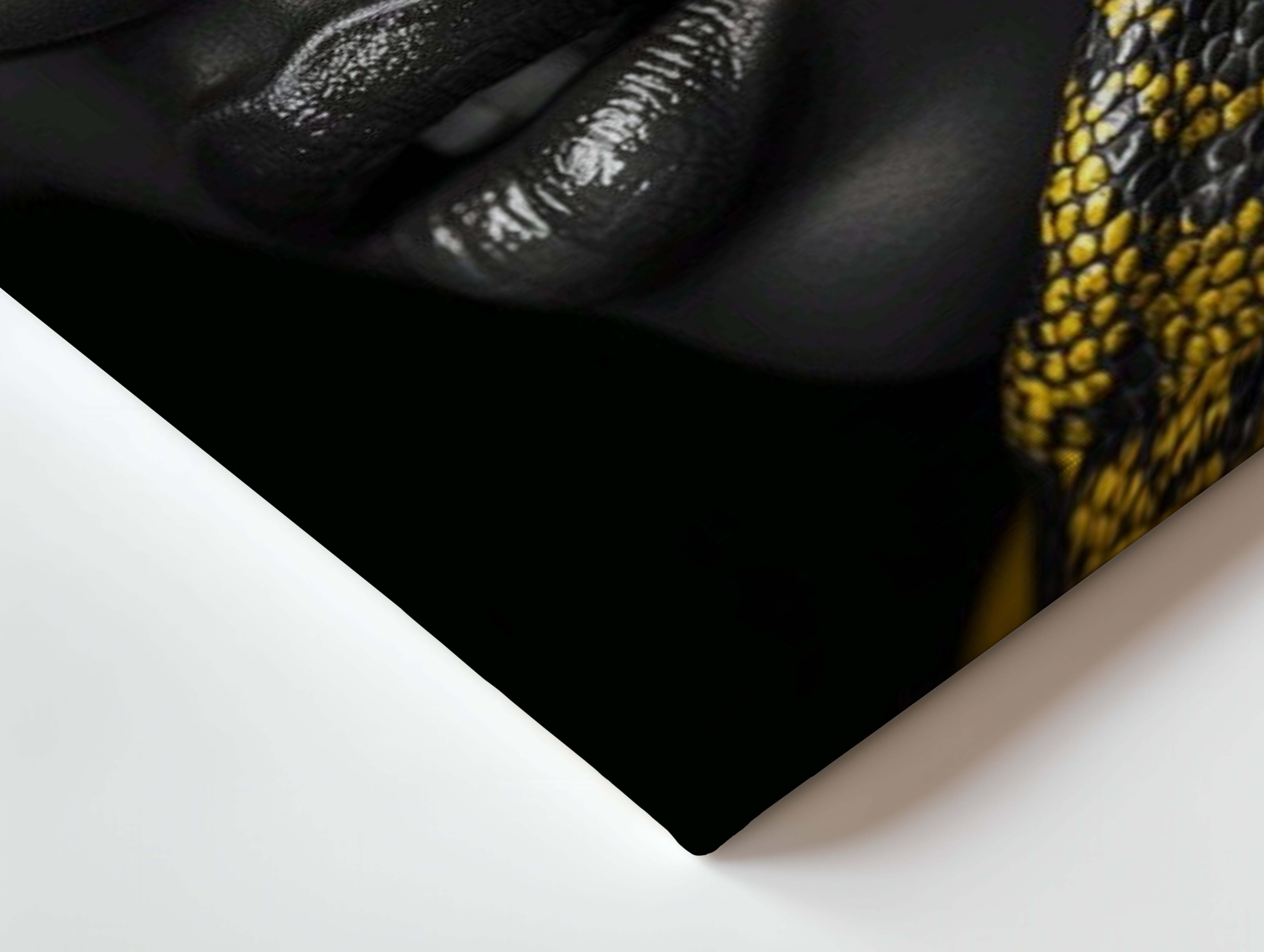 Golden Serpent Gaze Portrait – 4K Ultra Wrap Frame Wall Art in Pakistan | IBRELIA™