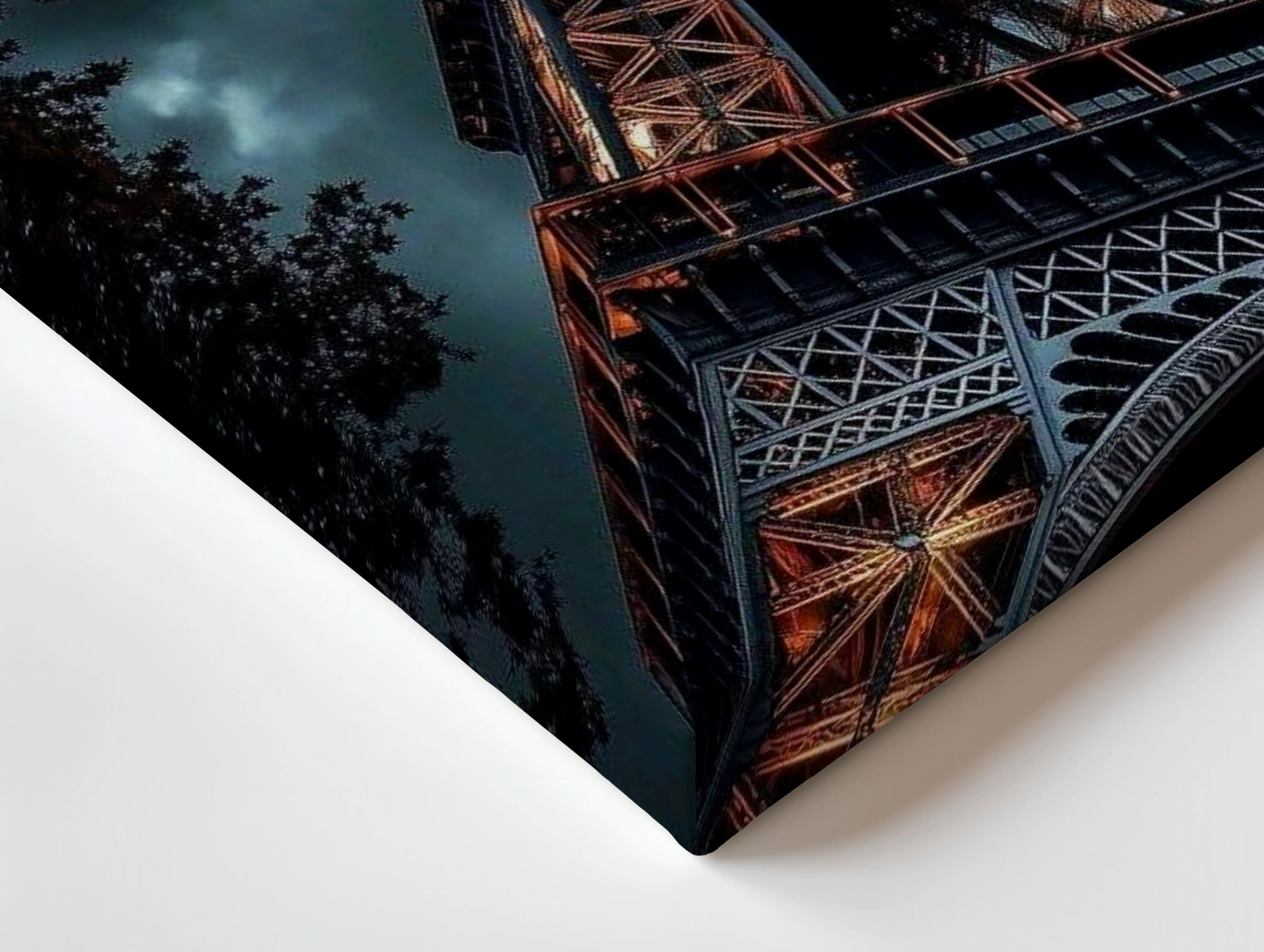 Eiffel Tower Noir Art – Dark Cinematic Paris Cityscape Wall Art | 4K Ultra Wrap Frame Wall Art in Pakistan | IBRELIA™ IBRELIA
