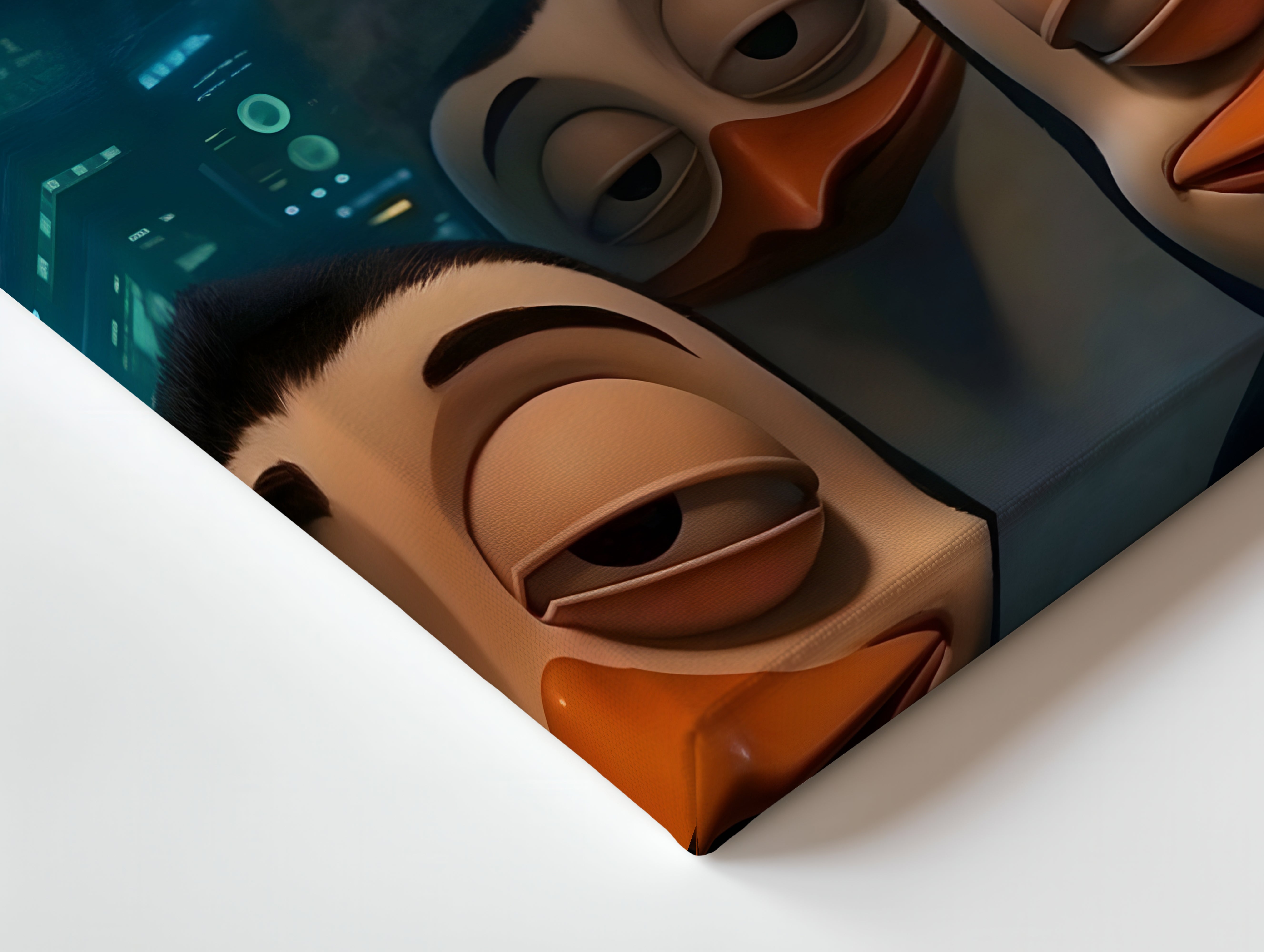 Midnight Mischief Penguins – Fun Animated 4K Ultra Wrap Frame Wall Art | IBRELIA™