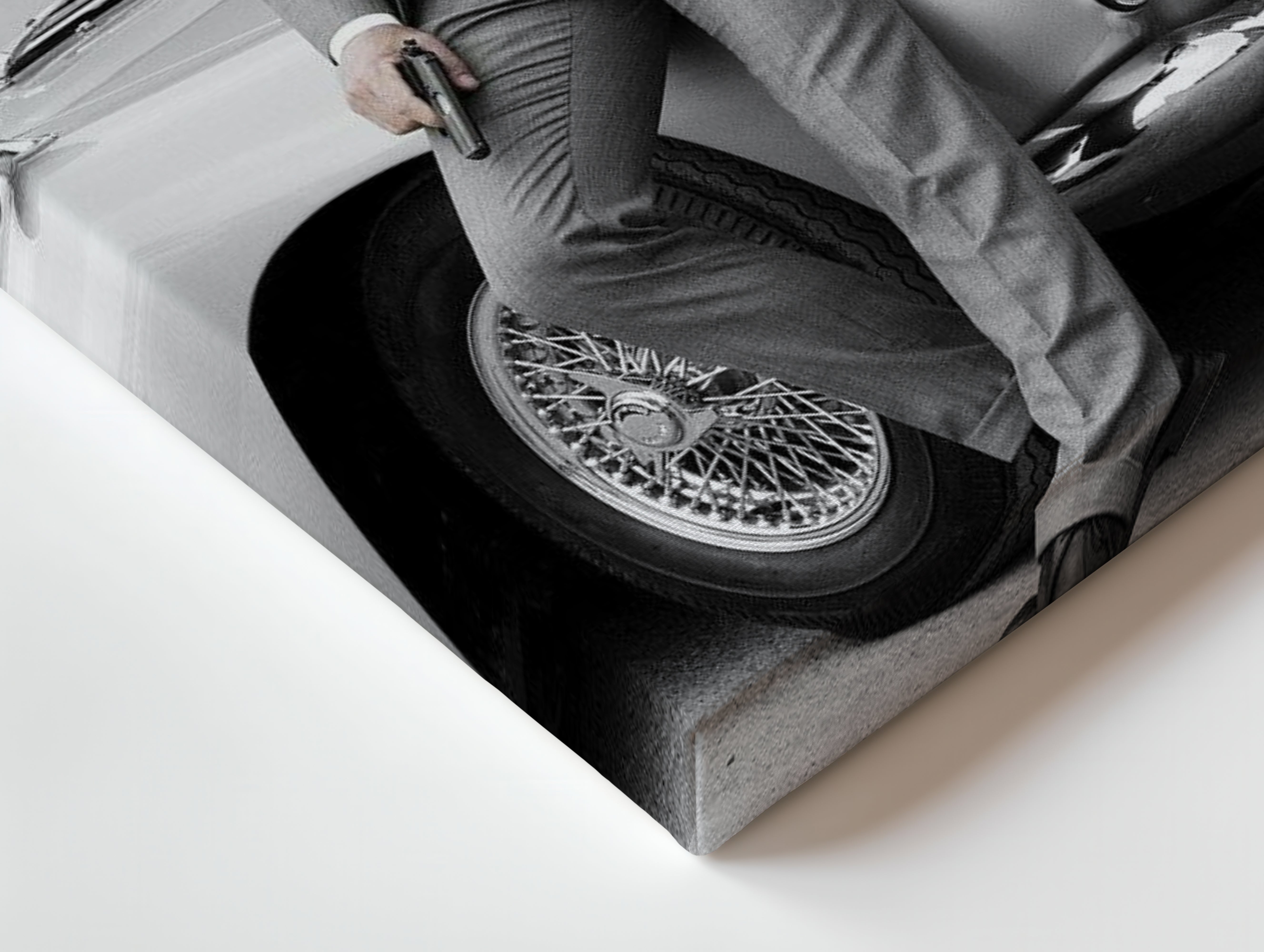 James Bond Aston Martin Portrait – 007 Minimal Cinematic 4K Ultra Wrap Frame Wall Art in Pakistan | IBRELIA™