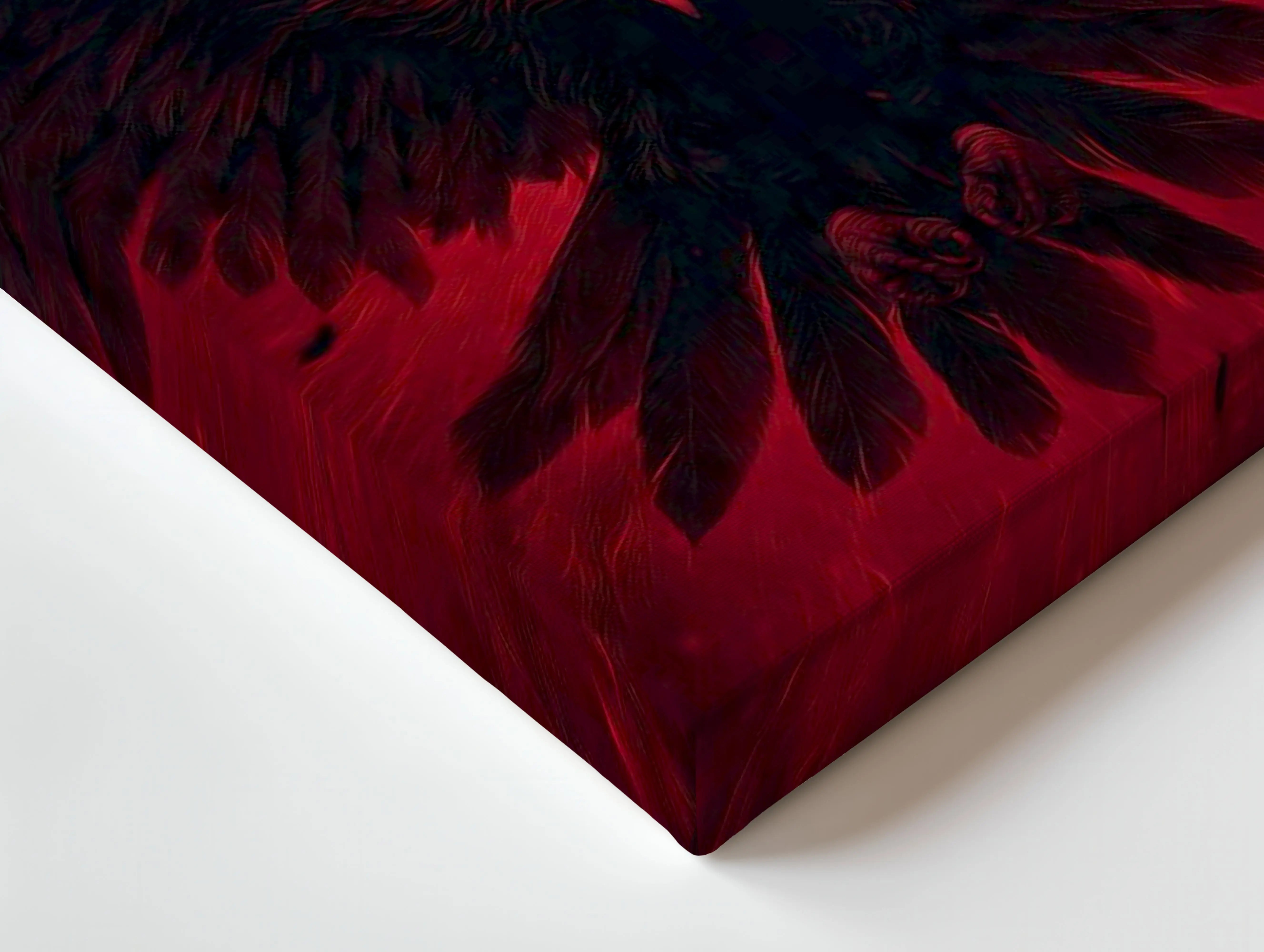 Red Eagle Wall Art – Dark Phoenix Bird Canvas Frame | Powerful Wings Poster Pakistan | IBRELIA™ IBRELIA