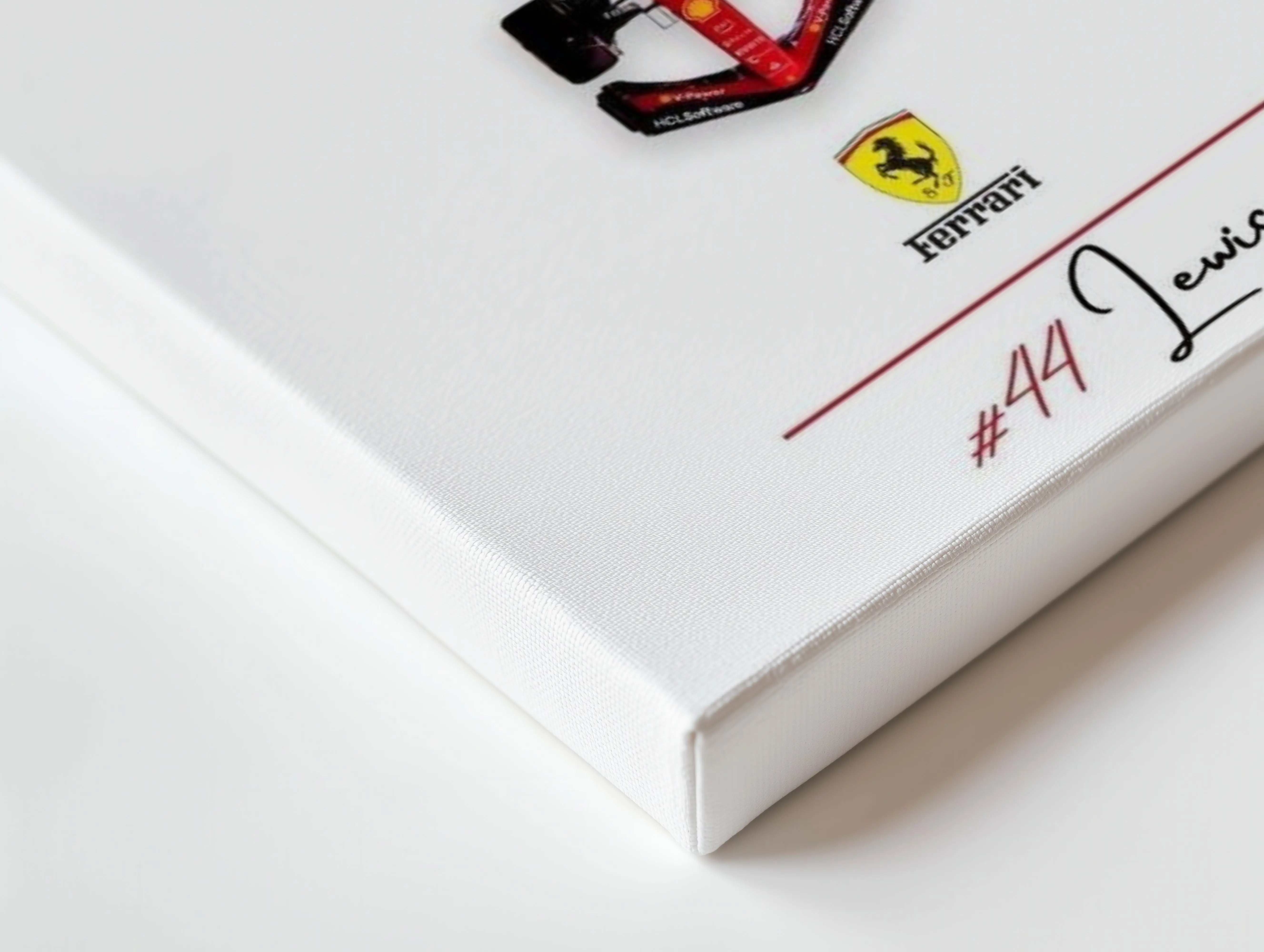 Ferrari F1 #44 Lewis Minimalist Wall Art – Formula Racing Canvas Frame Pakistan | Clean Motorsport Poster | IBRELIA™ IBRELIA