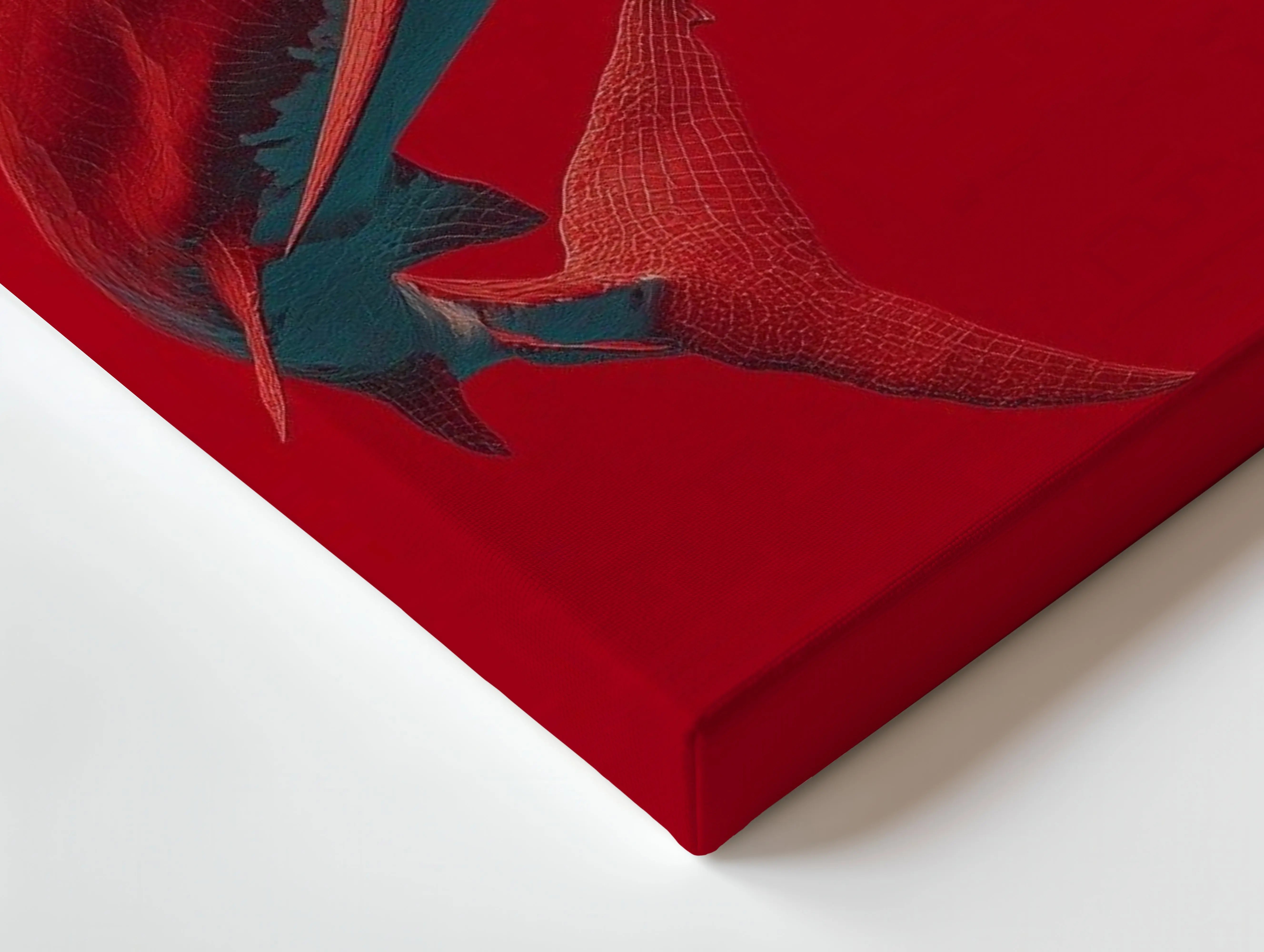 Crimson Shark Modern Art – 4K Ultra Wrap Frame Wall Art in Pakistan | IBRELIA™ IBRELIA
