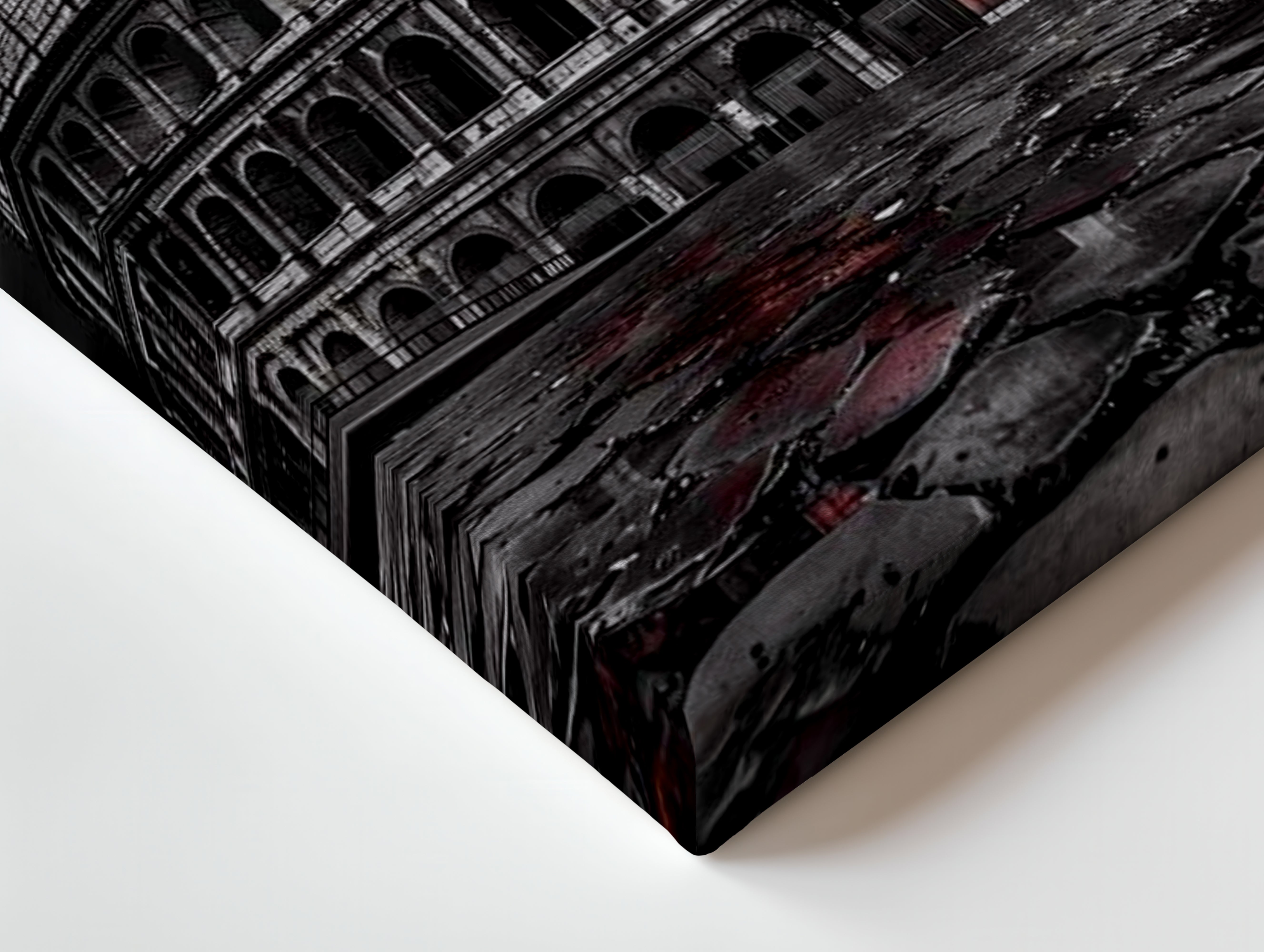 Rome Colosseum Noir Art – Dark Cinematic Cityscape Wall Art | 4K Ultra Wrap Frame Wall Art in Pakistan | IBRELIA™