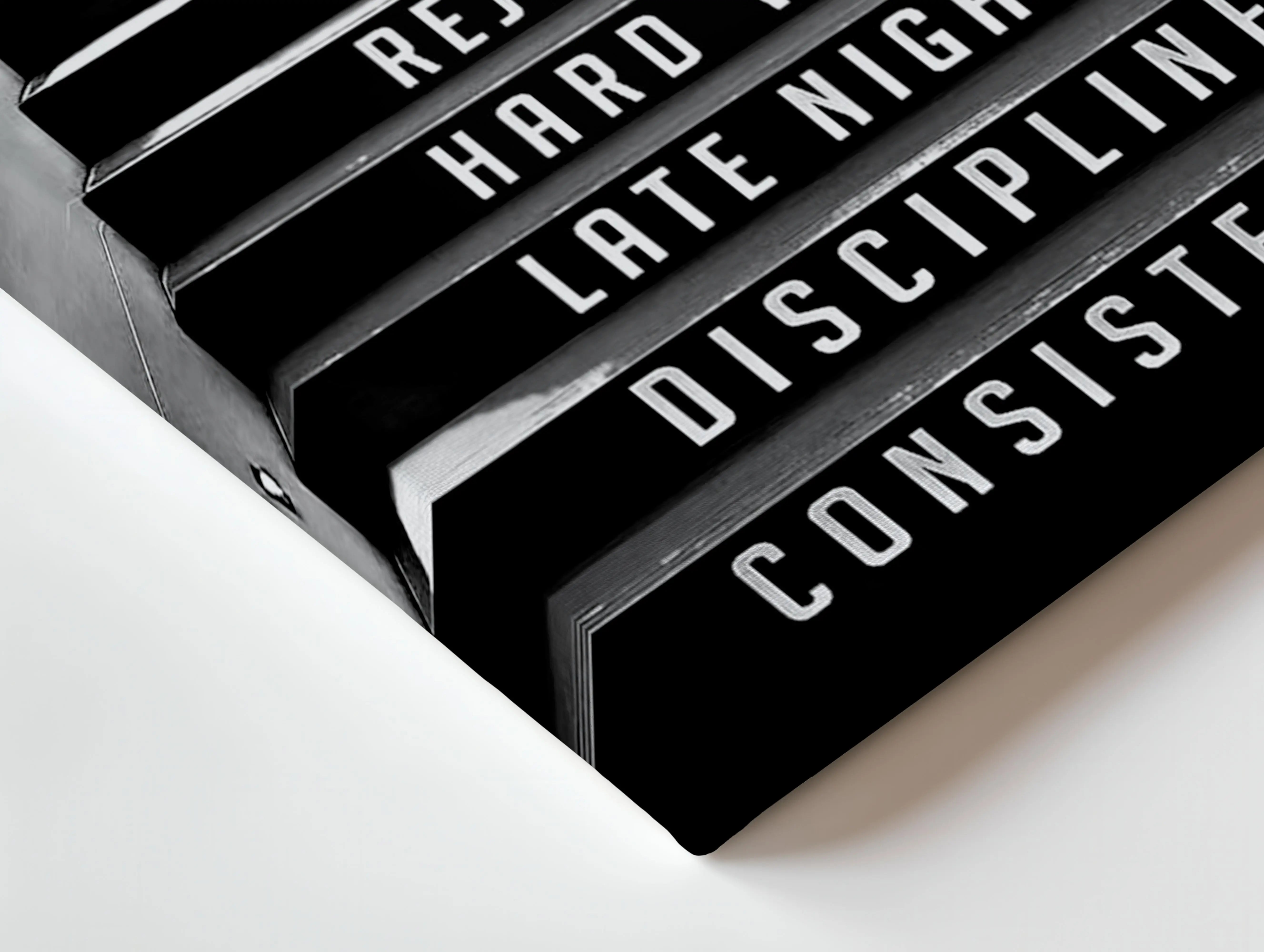 Success Staircase Motivation Wall Art – Hustle & Discipline Canvas Frame | Inspirational Office Poster Pakistan | IBRELIA™ IBRELIA