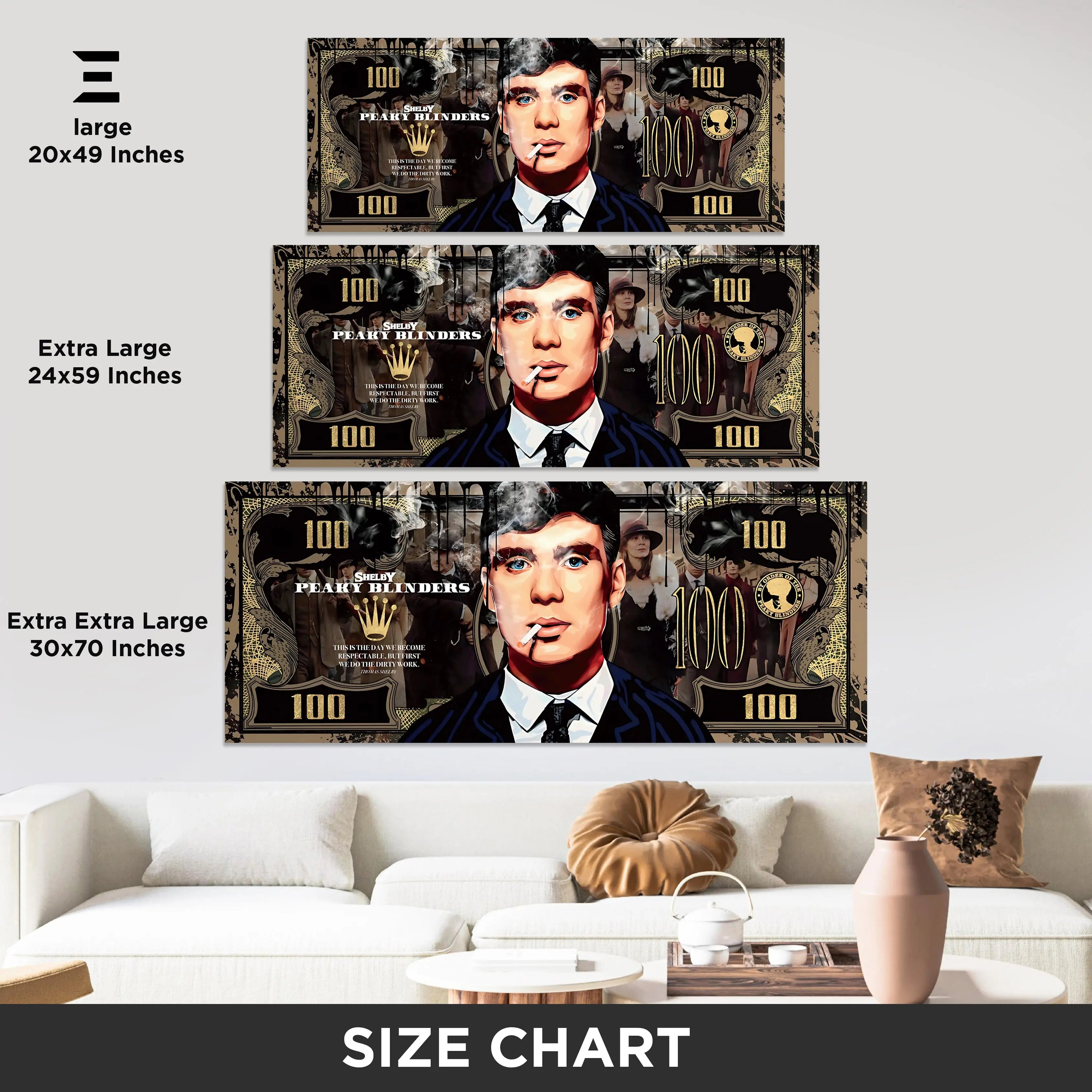Ultra Wide Wall Art – Peaky Blinders Thomas Shelby Dollar Edition | IBRELIA™ IBRELIA