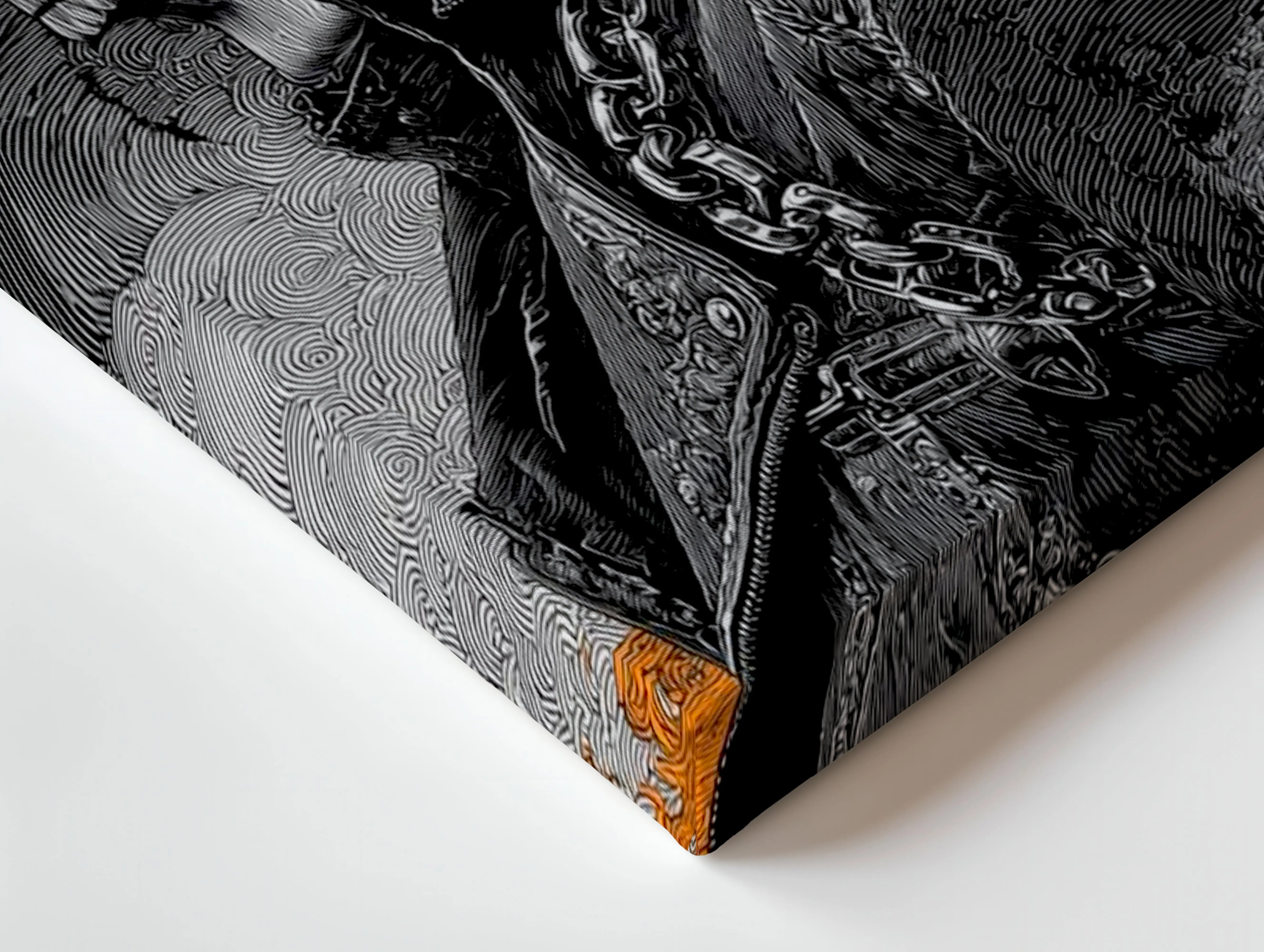 Flaming Skull Wall Art – Dark Biker Canvas Frame | Fire Skull Poster Pakistan | IBRELIA™ IBRELIA