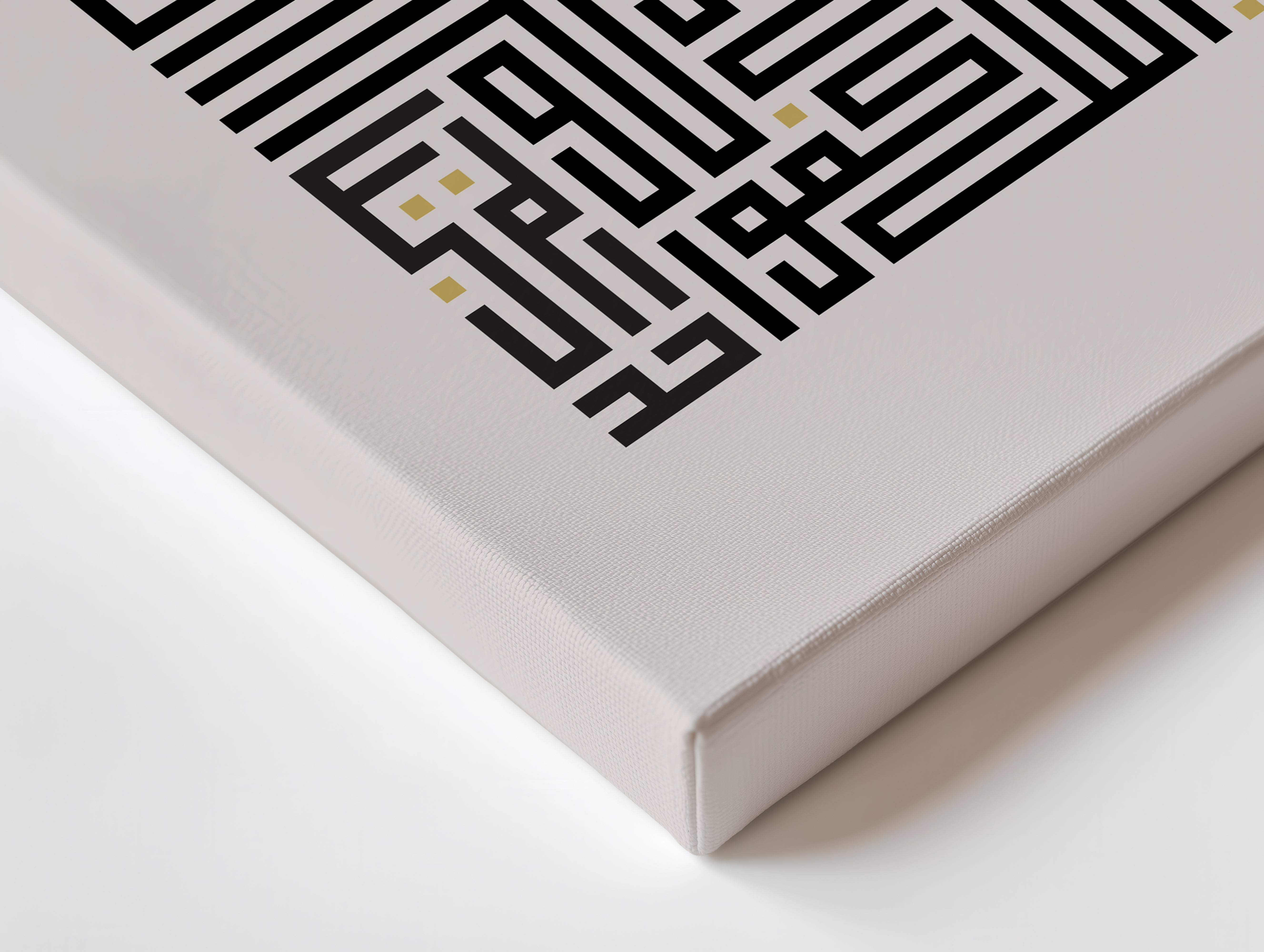 Bismillah Islamic Kufic Calligraphy Wall Art – Black & Gold Square Design | 4K Ultra Wrap Frame Wall Art in Pakistan | IBRELIA™