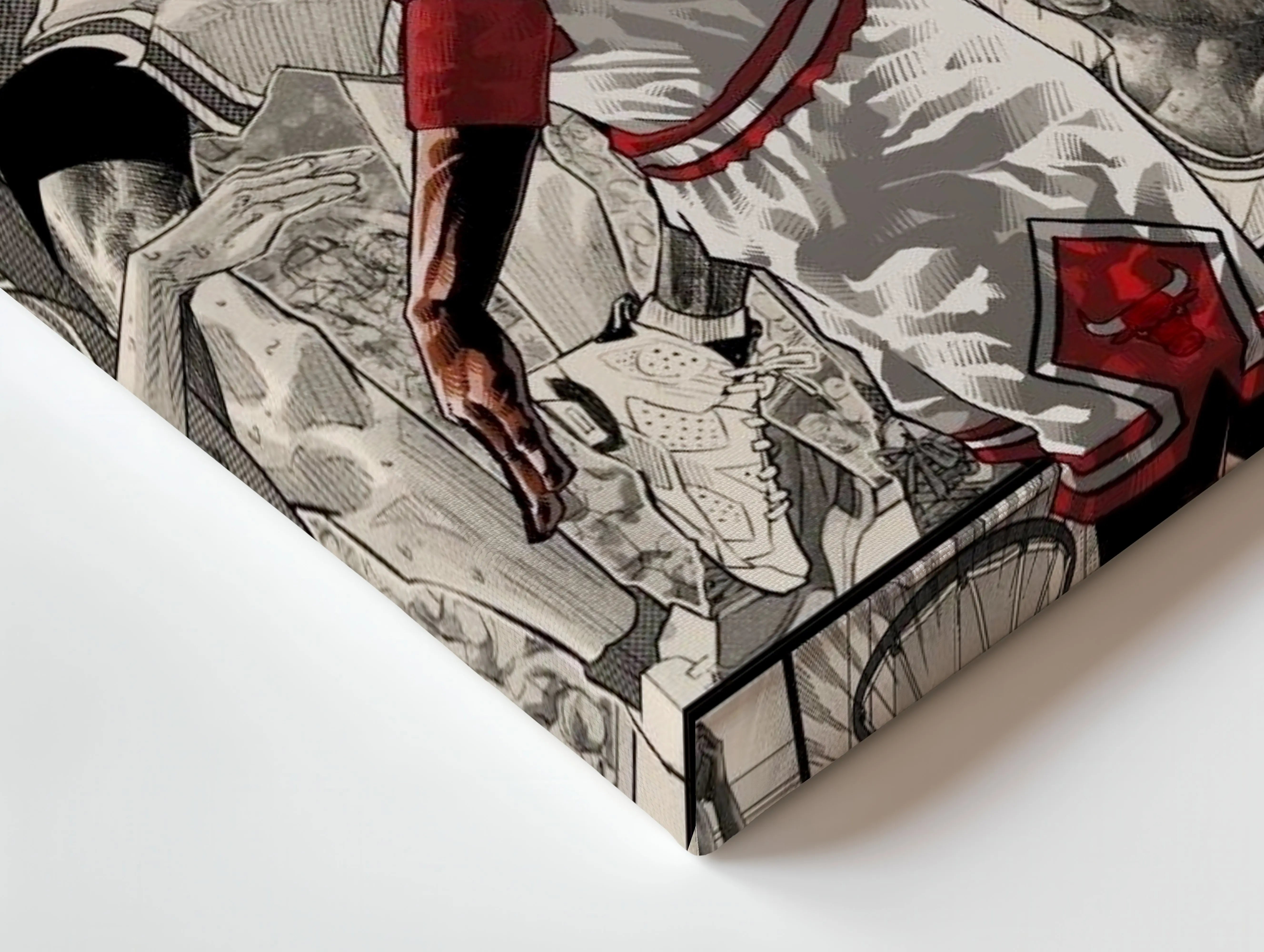 Basketball Legend Dunk Wall Art – Comic Style Sports Canvas Frame | Vintage Athlete Poster Pakistan | IBRELIA™ IBRELIA