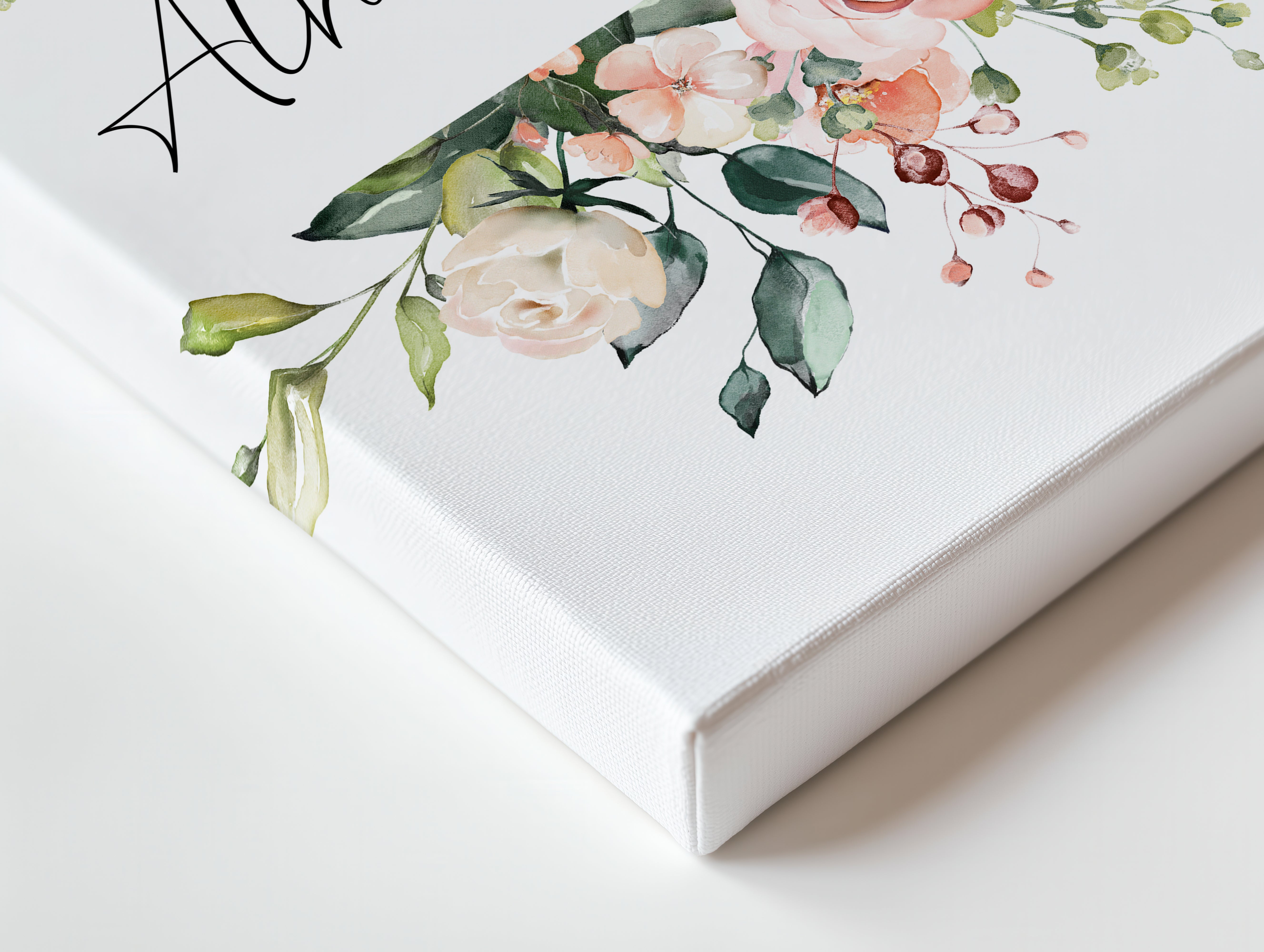 Alhamdulillah Islamic Wall Art – Elegant Floral Watercolor Design | 4K Ultra Wrap Frame Wall Art in Pakistan | IBRELIA™