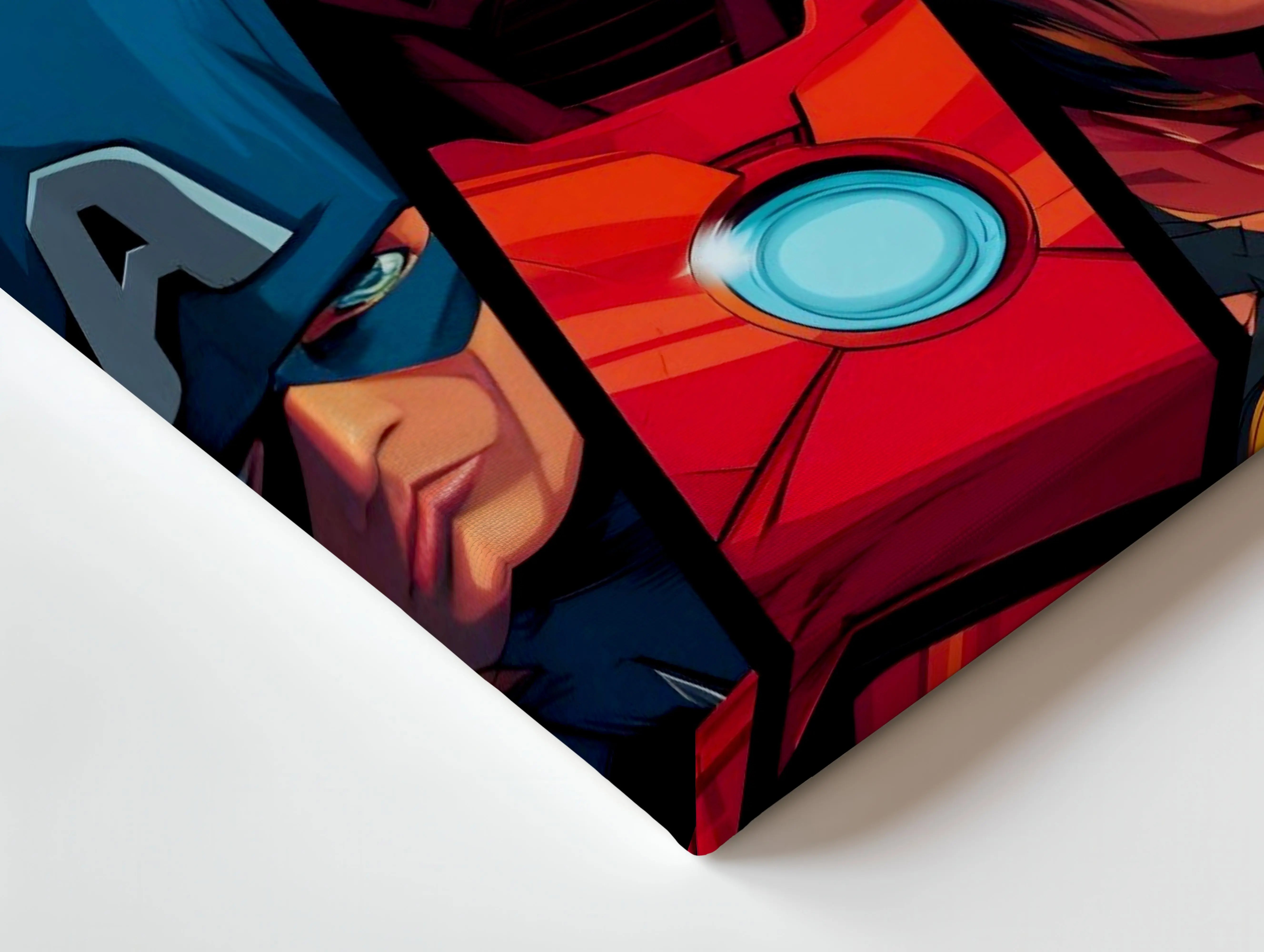 Avengers Split Wall Art – Marvel Superhero Canvas Frame | Iron Man Captain America Hulk Poster Pakistan | IBRELIA™ IBRELIA