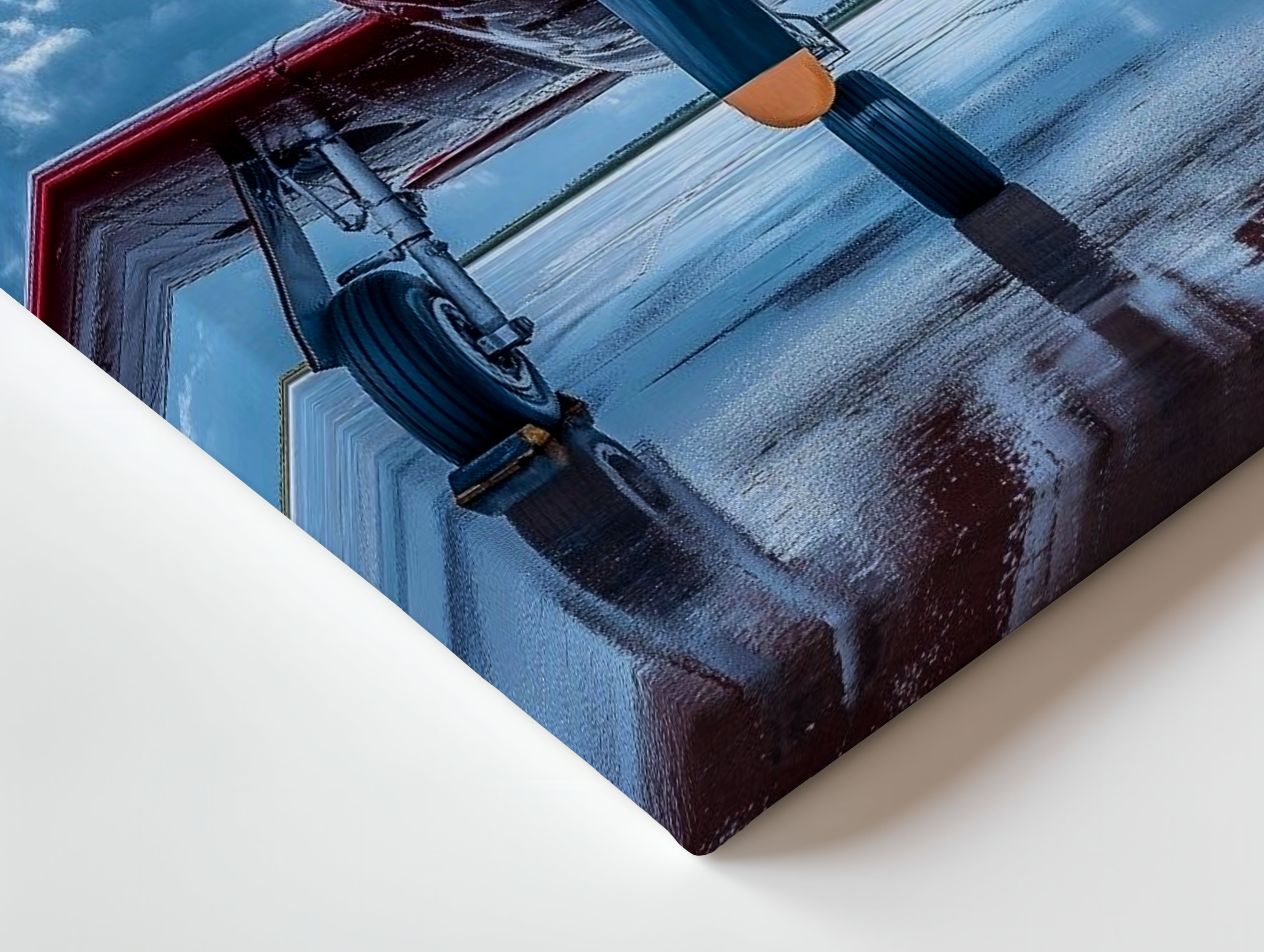 Vintage Propeller Aircraft Runway Wall Art – Classic Aviation Canvas Frame Pakistan | Airplane Poster | IBRELIA™