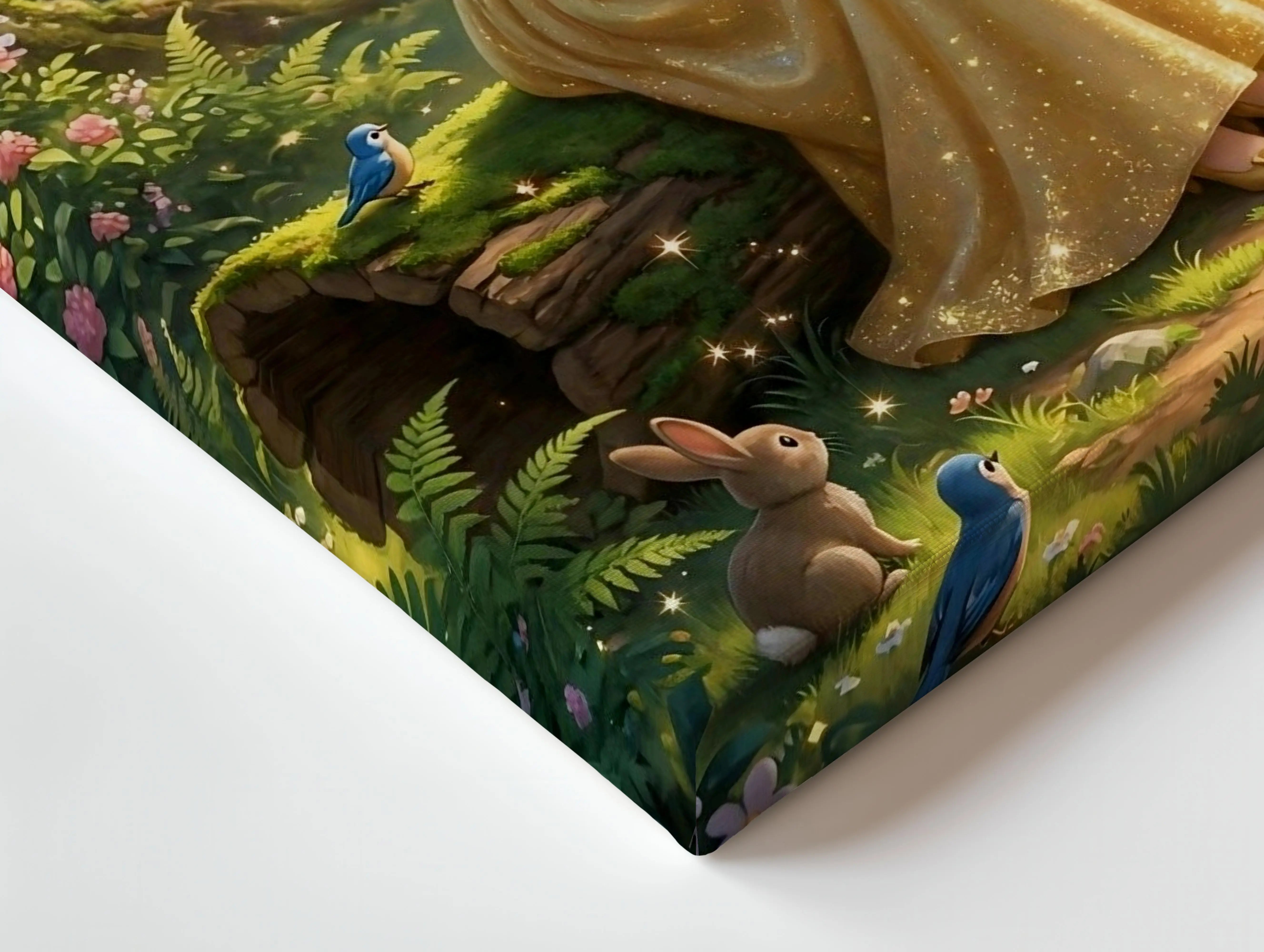 Snow White Enchanted Forest Wall Art – Fairy Tale Princess Canvas Frame | Magical Nature Decor Pakistan | IBRELIA™ IBRELIA