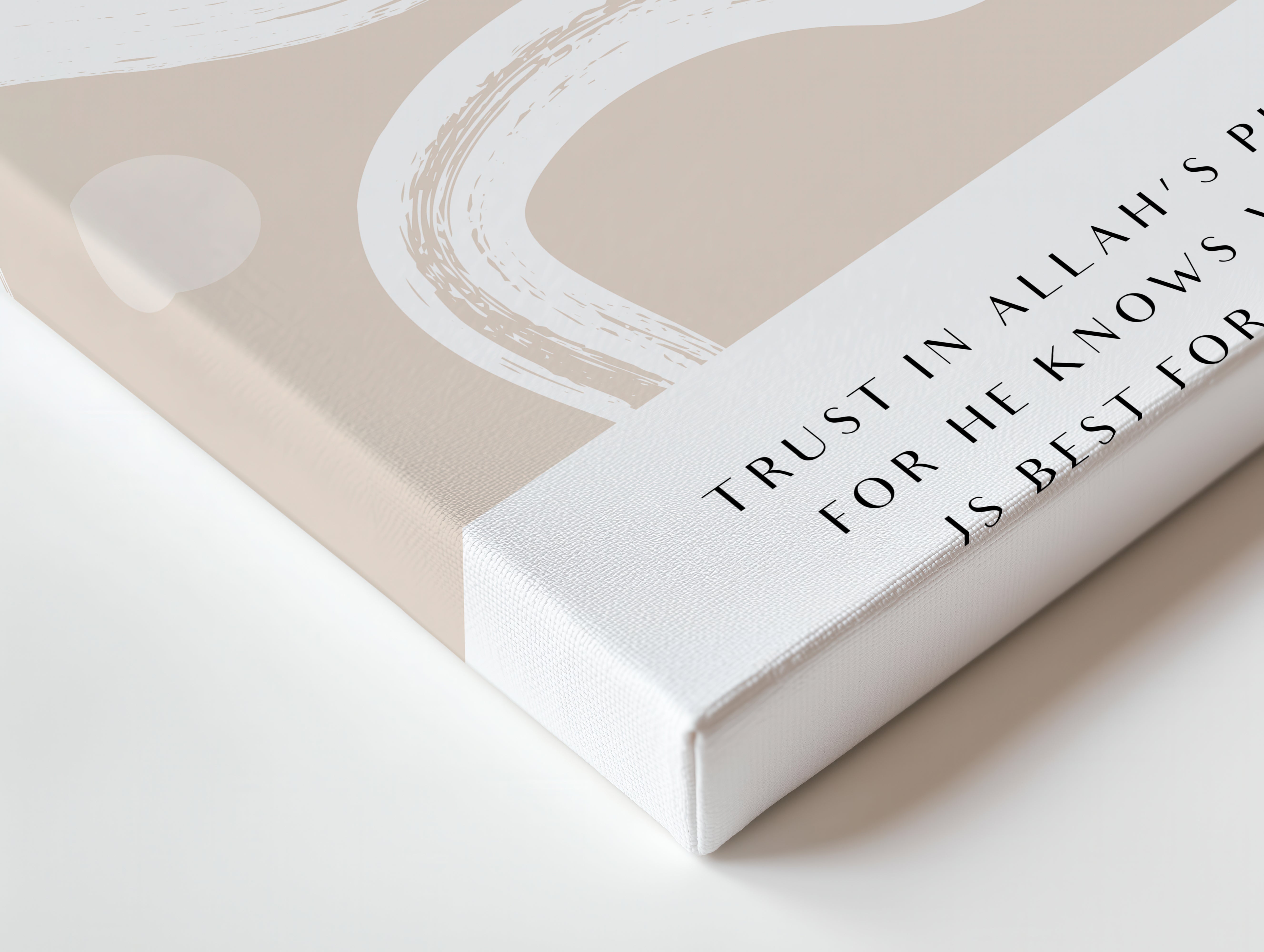 Trust in Allah’s Plan Islamic Wall Art – Modern Neutral Abstract Design | 4K Ultra Wrap Frame Wall Art in Pakistan | IBRELIA™