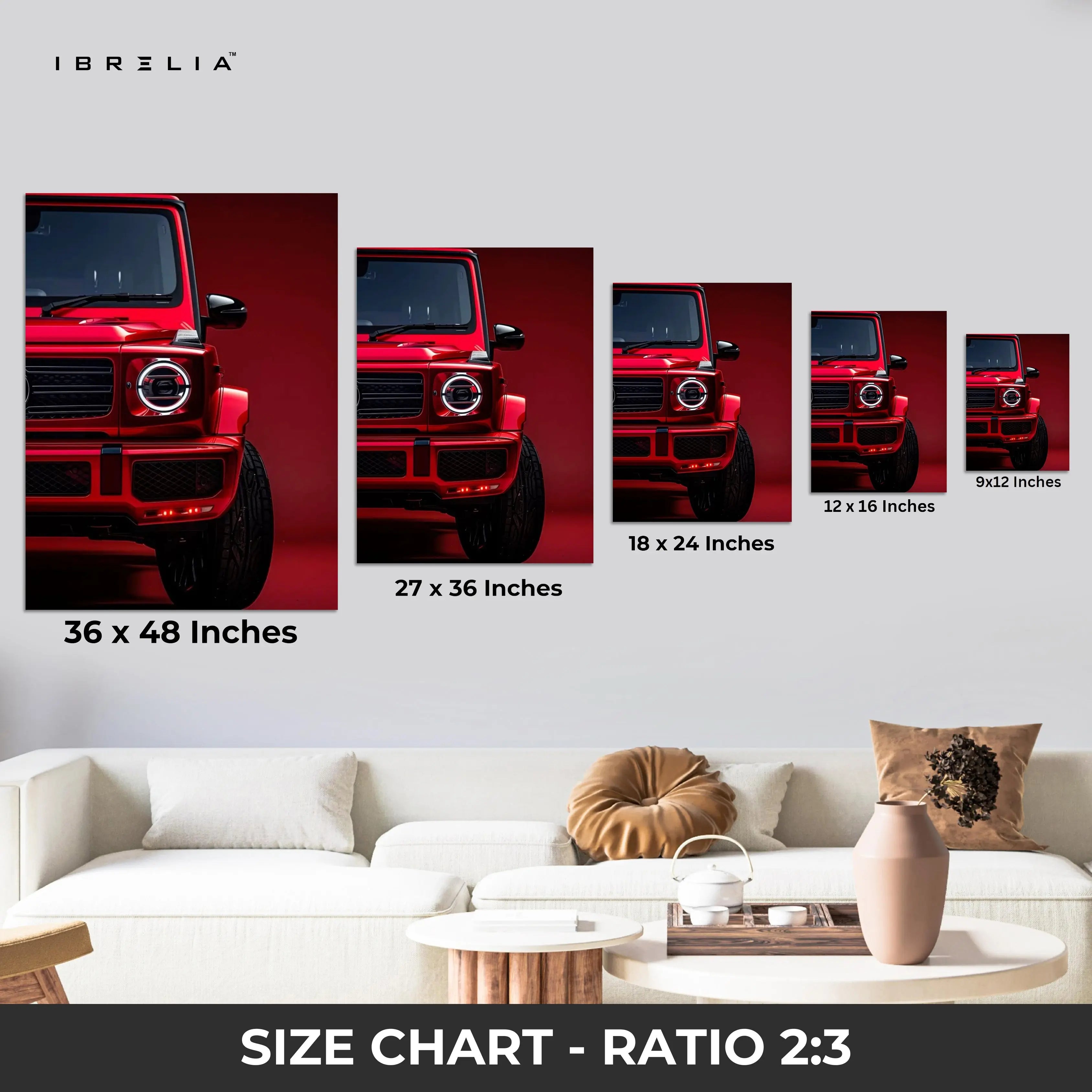 Red Beast Luxury SUV Art – 4K Ultra Wrap Frame Wall Art in Pakistan | IBRELIA™ IBRELIA