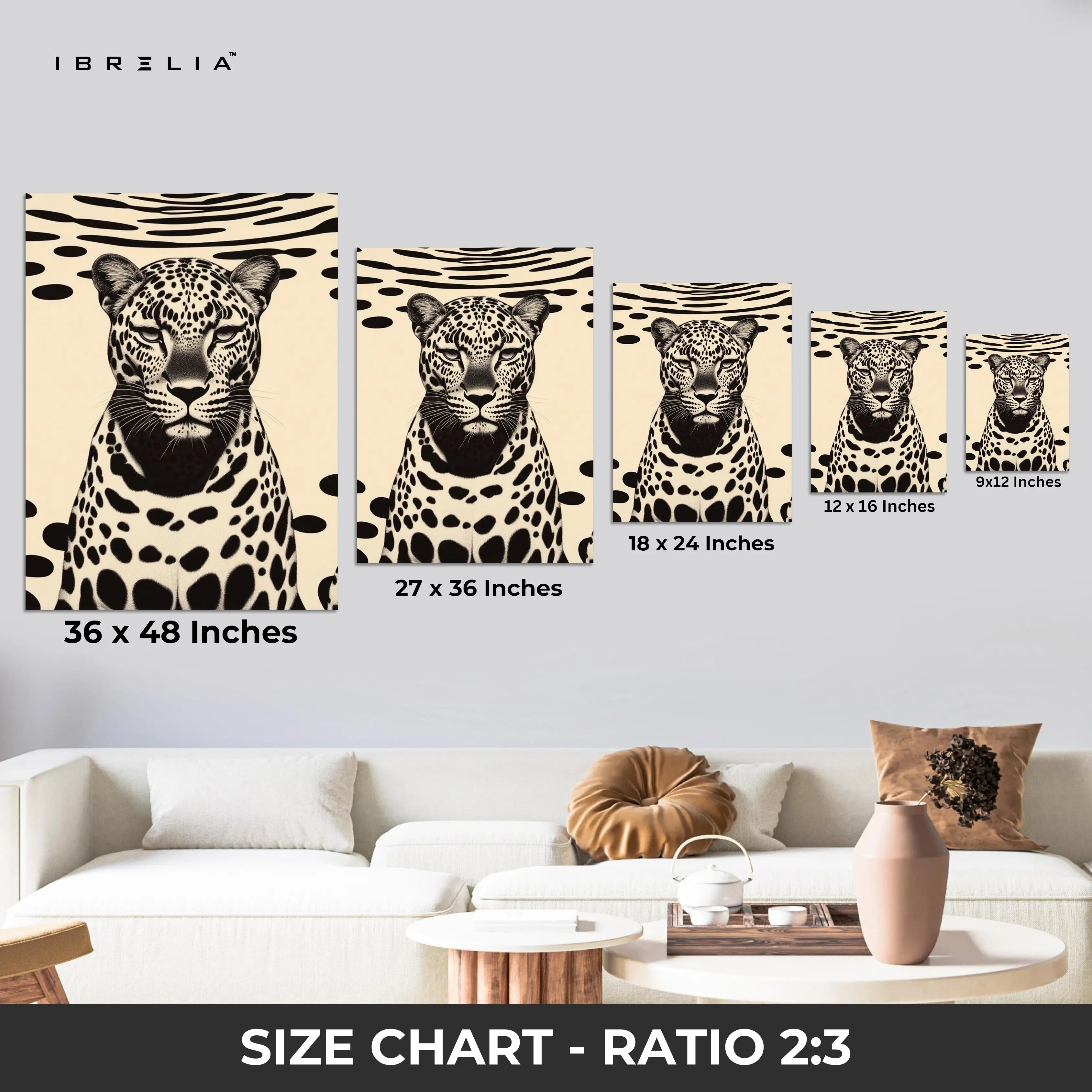 Minimal Leopard Portrait Art – 4K Ultra Wrap Frame Wall Art in Pakistan | IBRELIA™ IBRELIA
