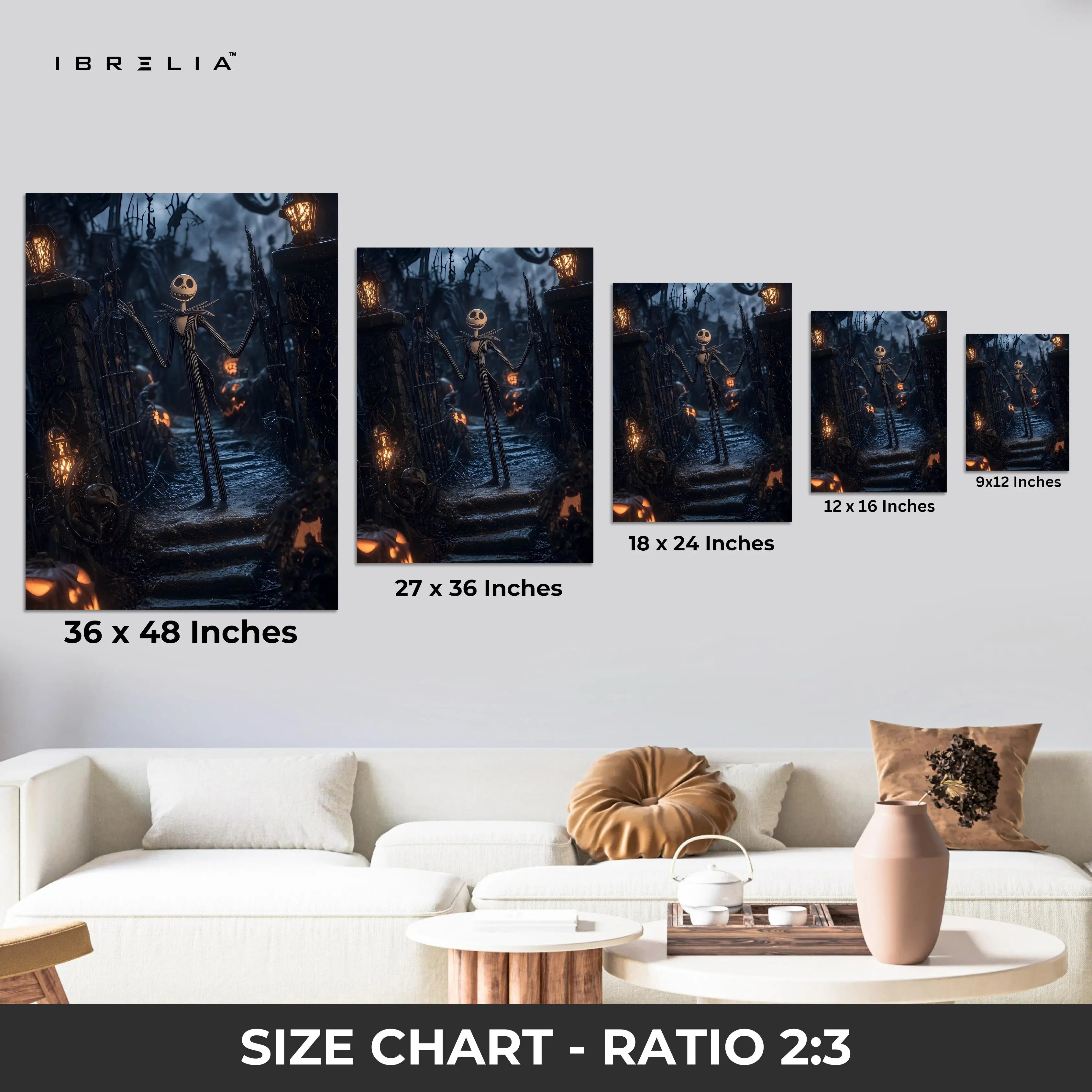 Pumpkin King Night Walk – Dark Fantasy Halloween Art | 4K Ultra Wrap Frame Wall Art in Pakistan | IBRELIA™ IBRELIA