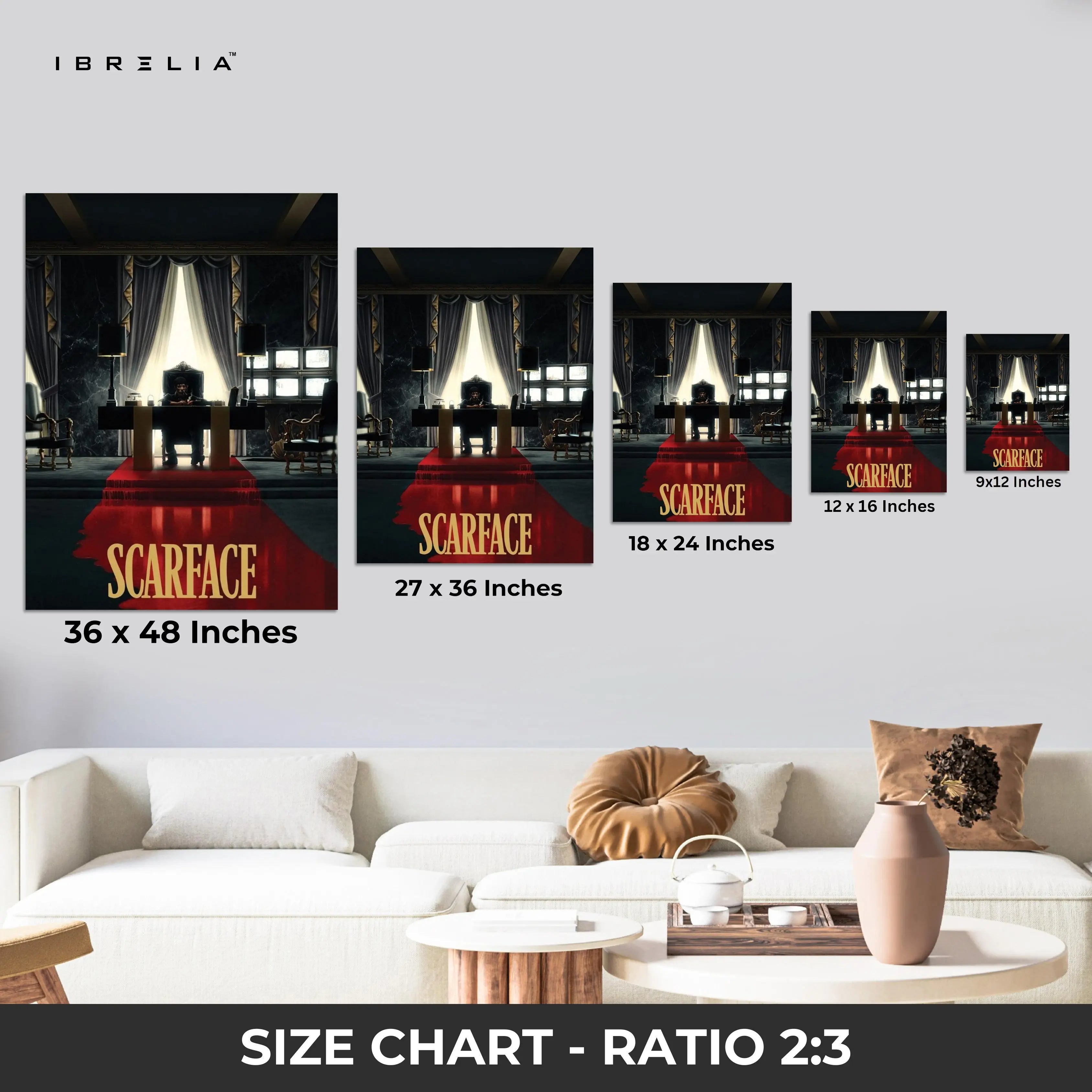 Scarface Throne Power Art – 4K Ultra Wrap Frame Wall Art in Pakistan | IBRELIA™ IBRELIA