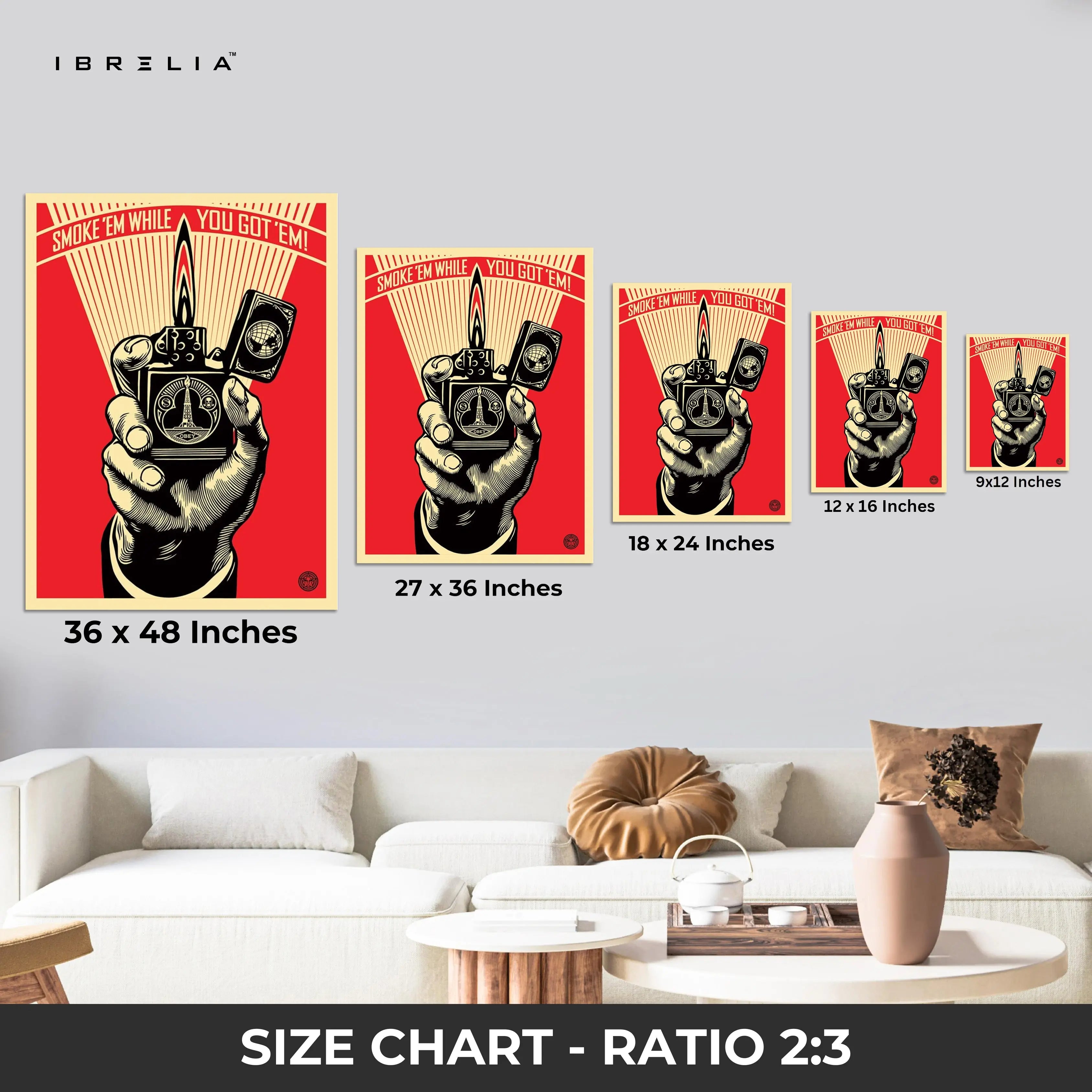 Smoke ’Em While You Got ’Em – Vintage Propaganda Lighter Art | 4K Ultra Wrap Frame Wall Art in Pakistan | IBRELIA™ IBRELIA
