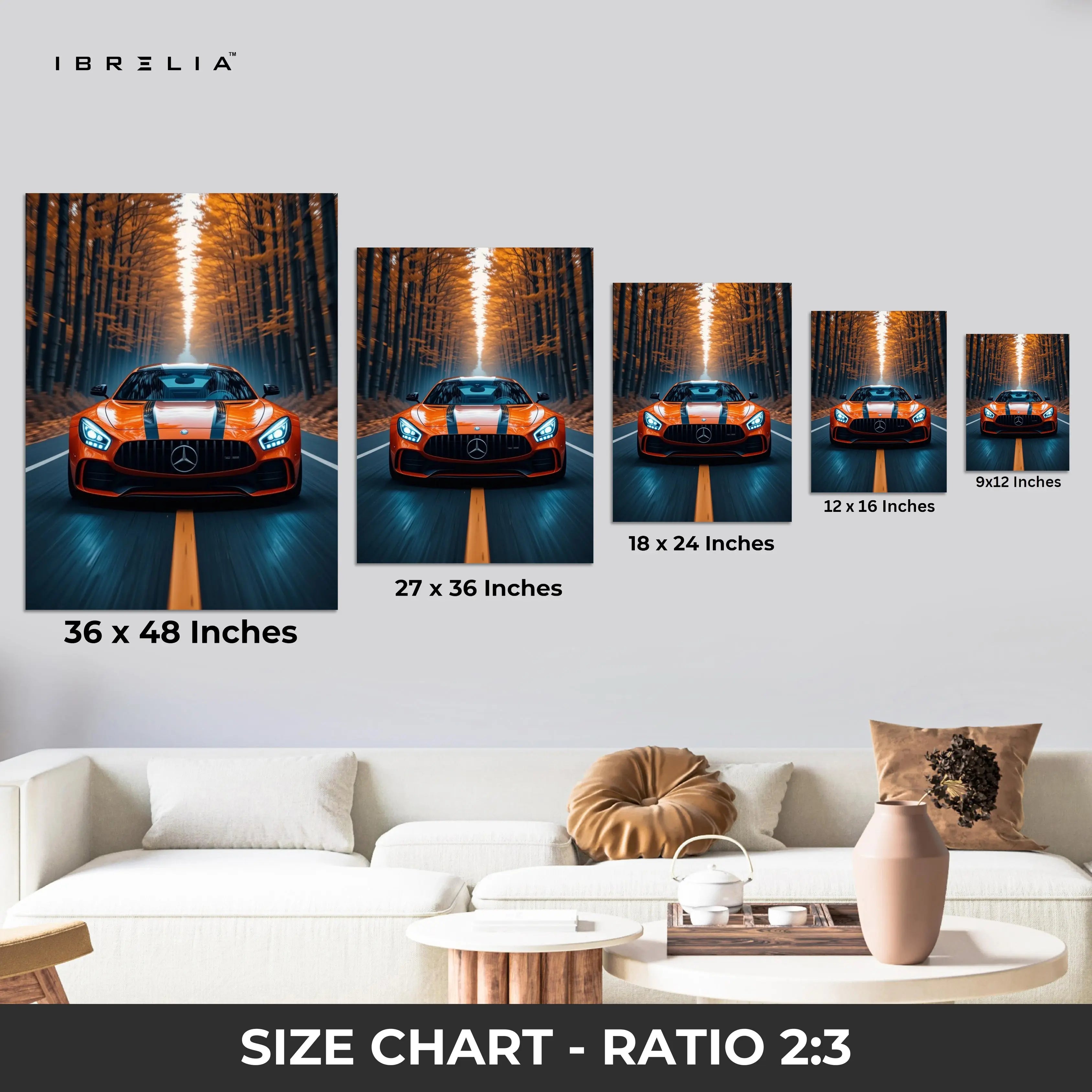 Mercedes AMG GT Power Reflection – 4K Ultra Wrap Frame Wall Art in Pakistan | IBRELIA™ (Copy) IBRELIA