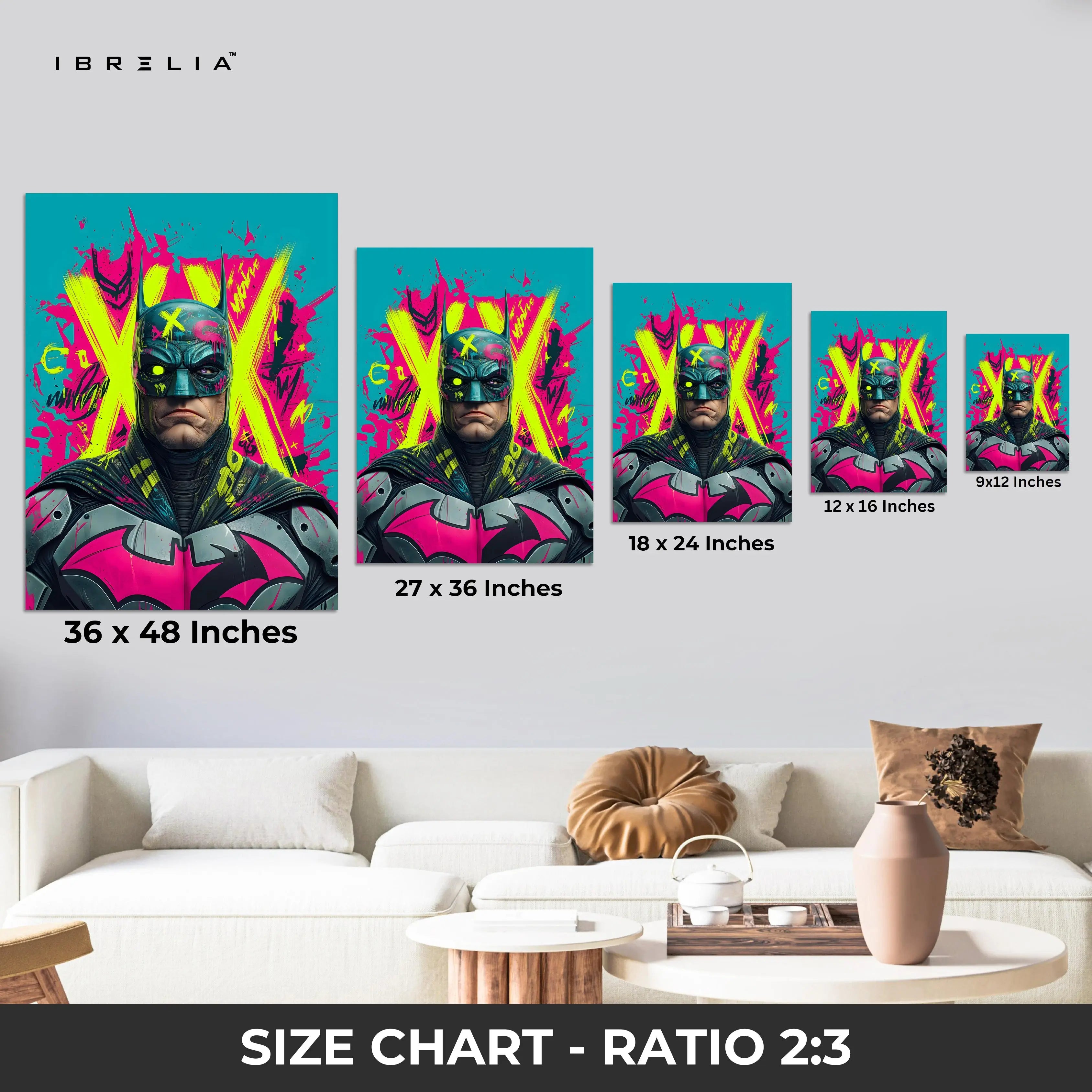 Batman Graffiti Neon Pop Art – 4K Ultra Wrap Frame Wall Art in Pakistan | IBRELIA™ IBRELIA
