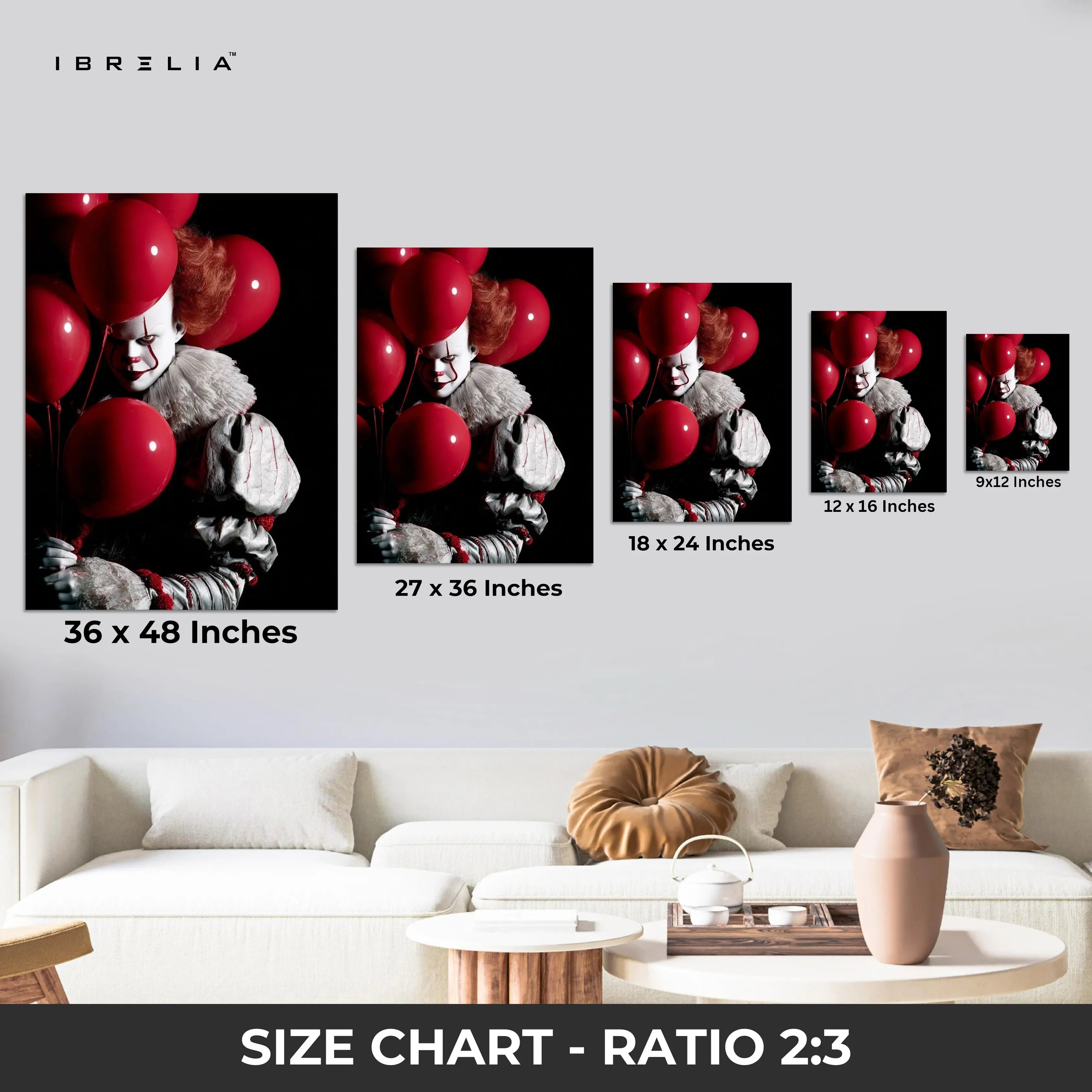 Crimson Balloon Whisper – Dark Cinematic Horror Portrait | 4K Ultra Wrap Frame Wall Art in Pakistan | IBRELIA™ IBRELIA