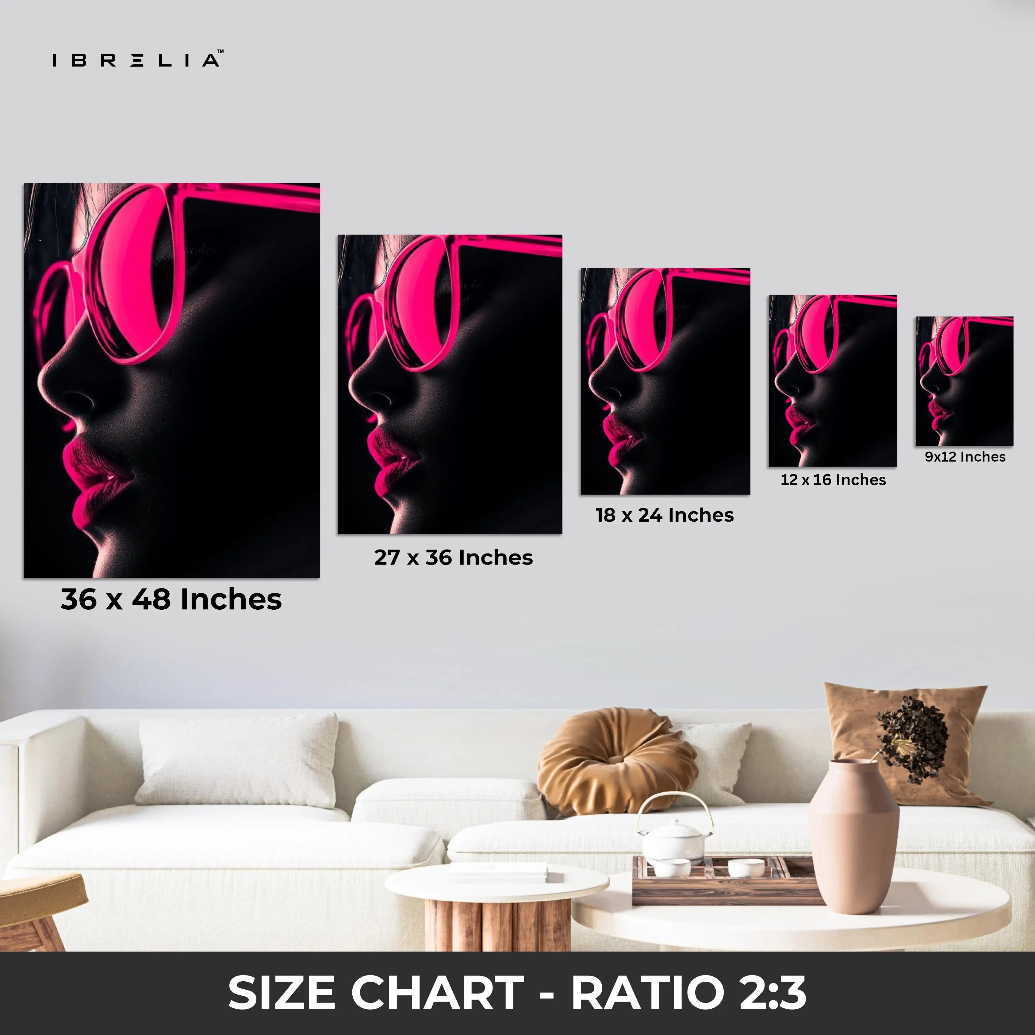 Neon Pink Silence – Minimal Fashion Portrait Art | 4K Ultra Wrap Frame Wall Art in Pakistan | IBRELIA™ IBRELIA